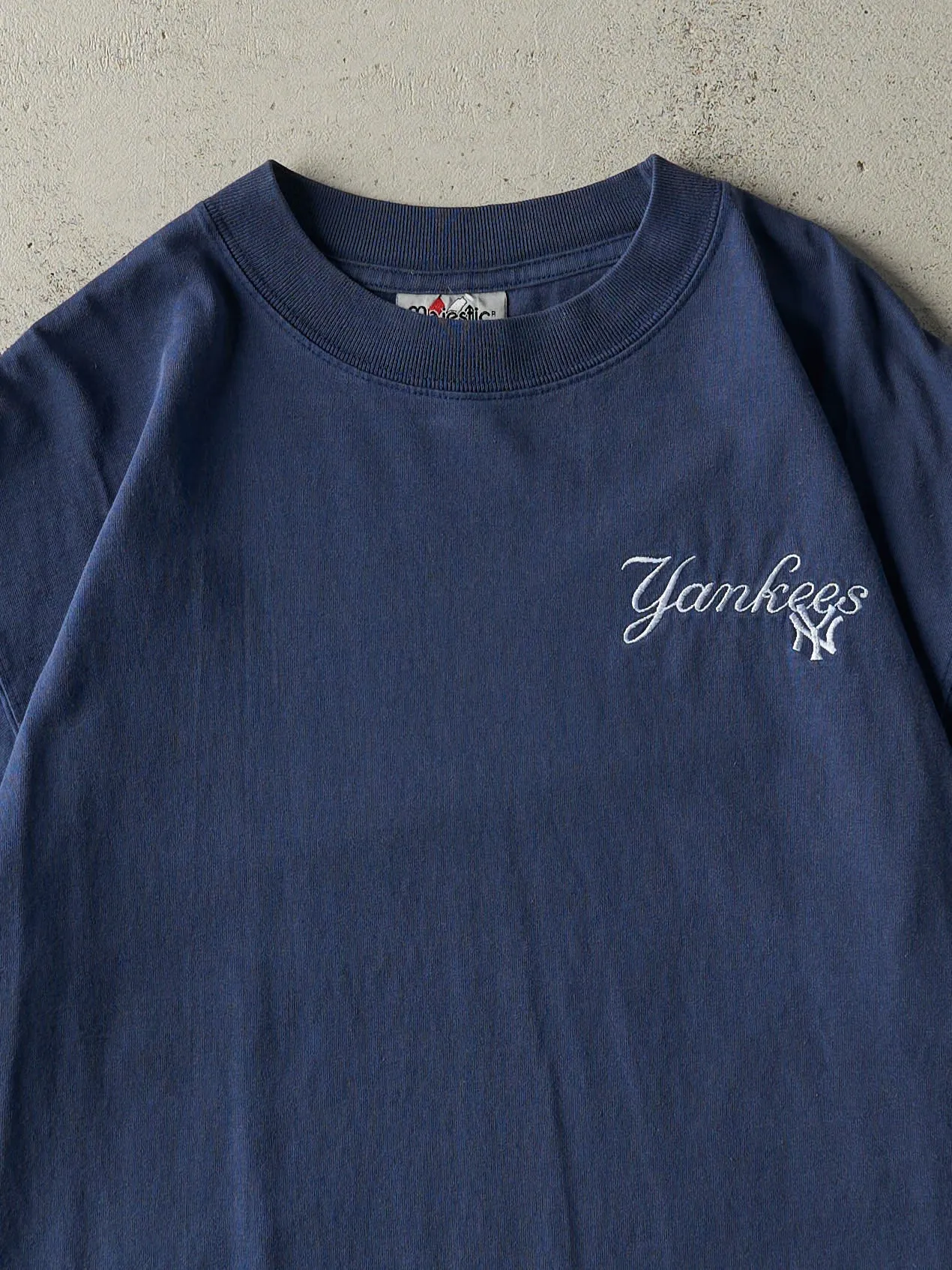 Vintage 90s Navy Blue Embroidered New York Yankees Tee (M/L) sold by Rebalance Vintage product image thumbnail 2