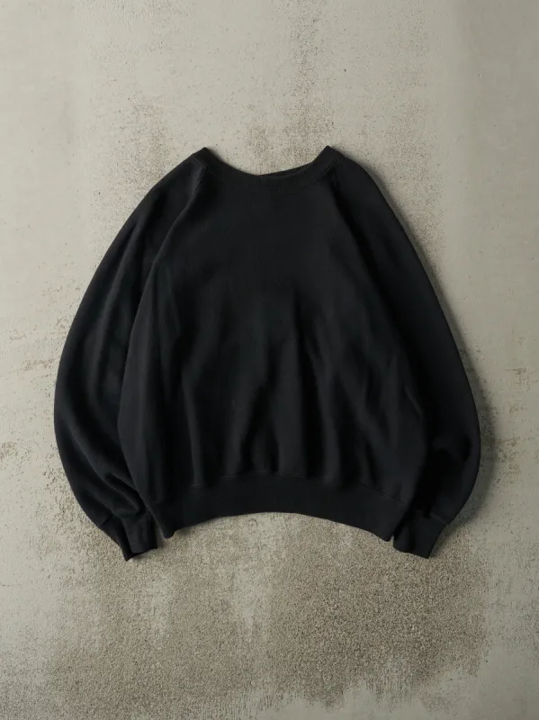 Vintage 80s Black Blank Boxy Crewneck (M) sold by Rebalance Vintage