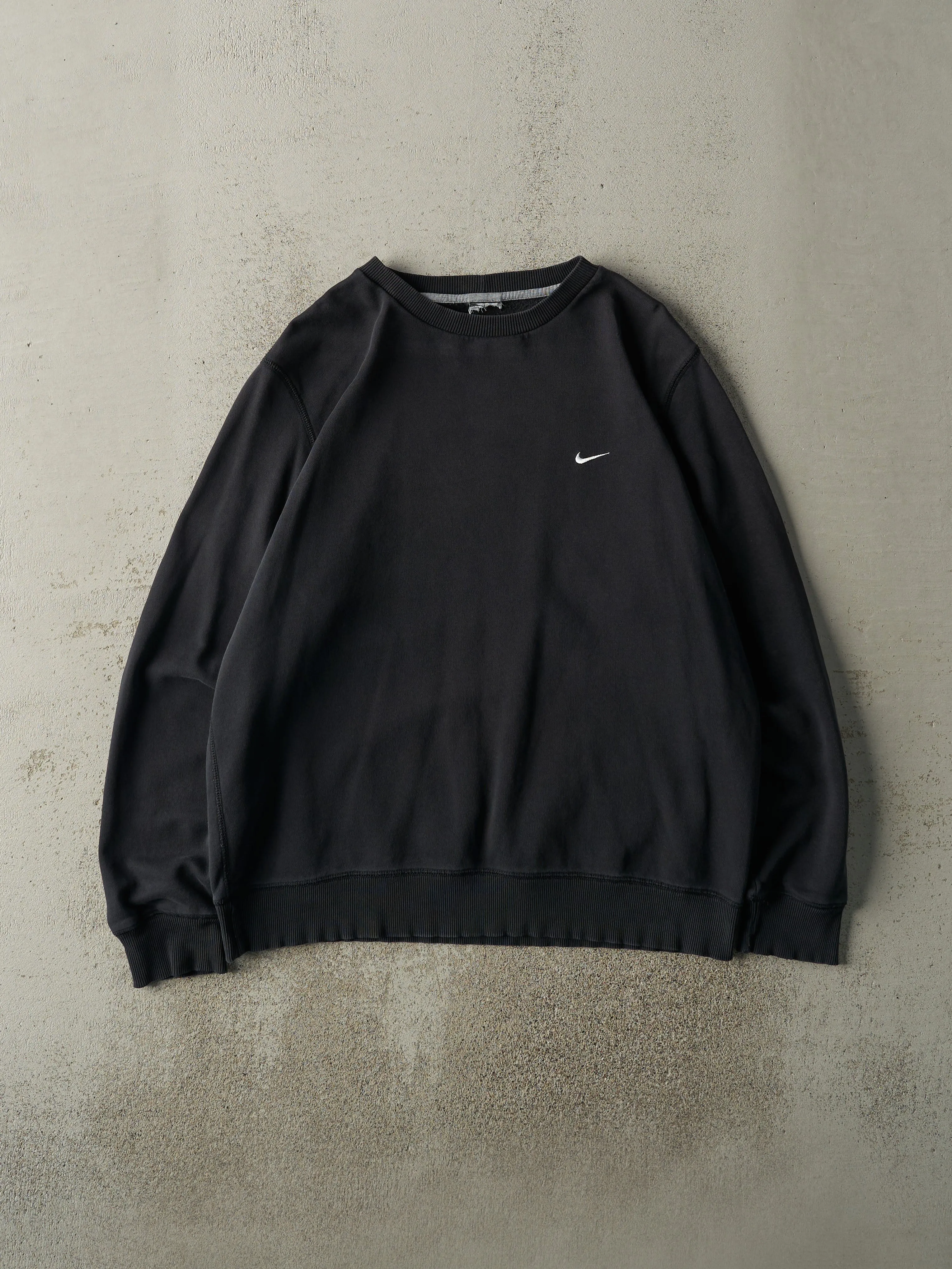 Vintage Y2K Black Embroidered Nike Swoosh Crewneck (XL) sold by Rebalance Vintage