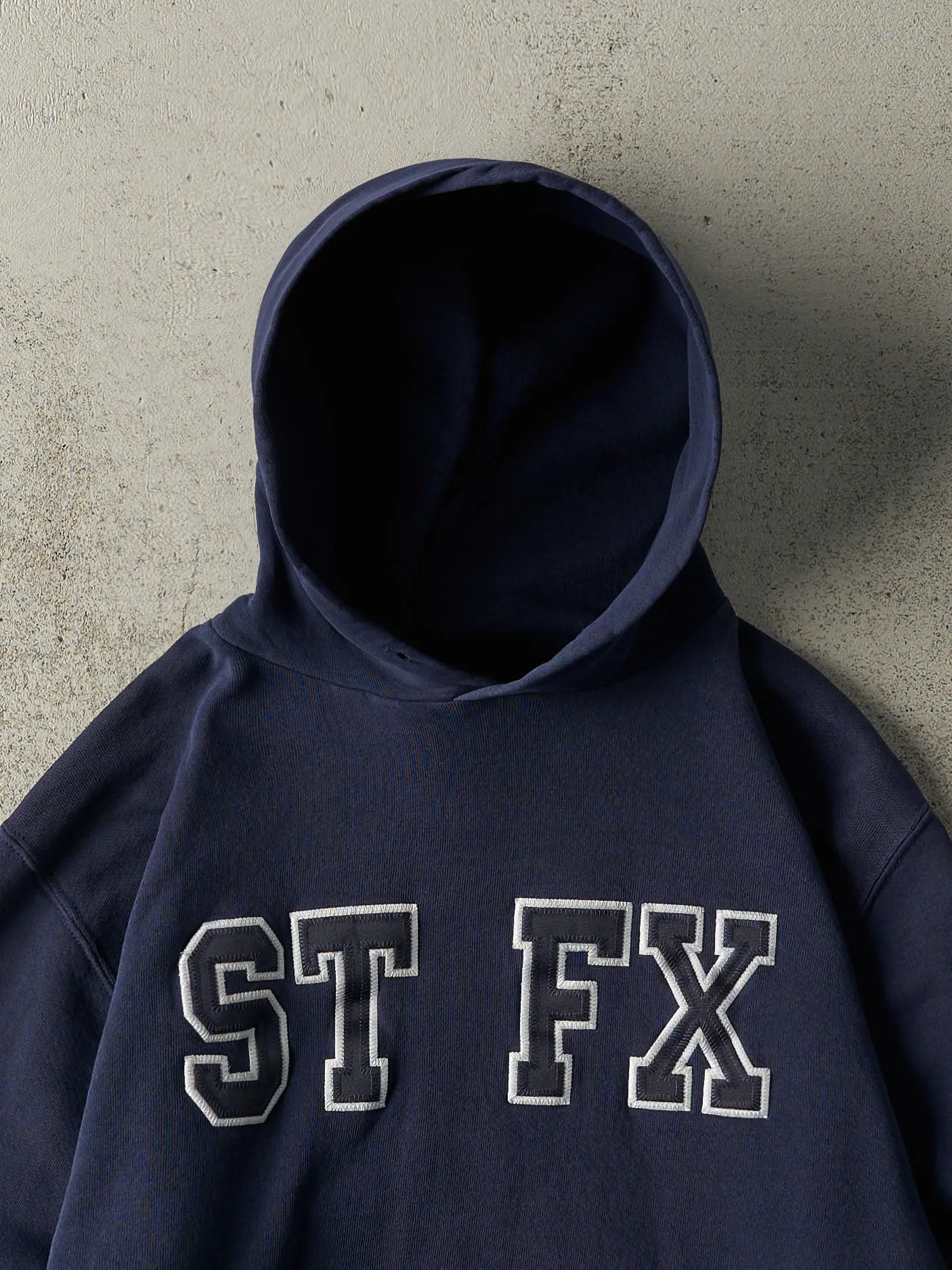 Vintage 90s Navy Blue ST FX Russell Athletic Hoodie (S/M) sold by Rebalance Vintage product image thumbnail 2