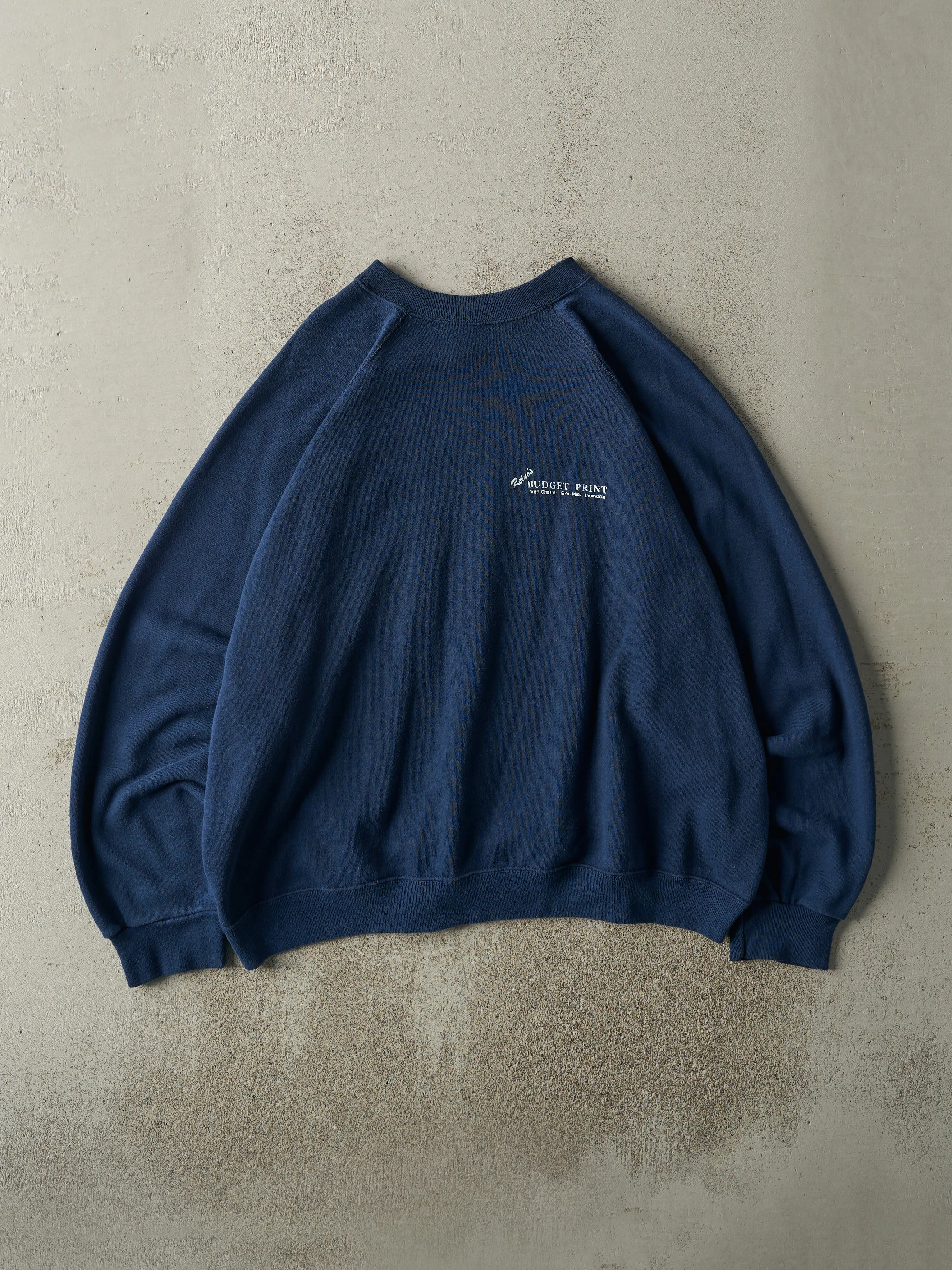 Vintage 80s Navy Blue Reino's Logo Boxy Crewneck (XL) sold by Rebalance Vintage product image thumbnail 2