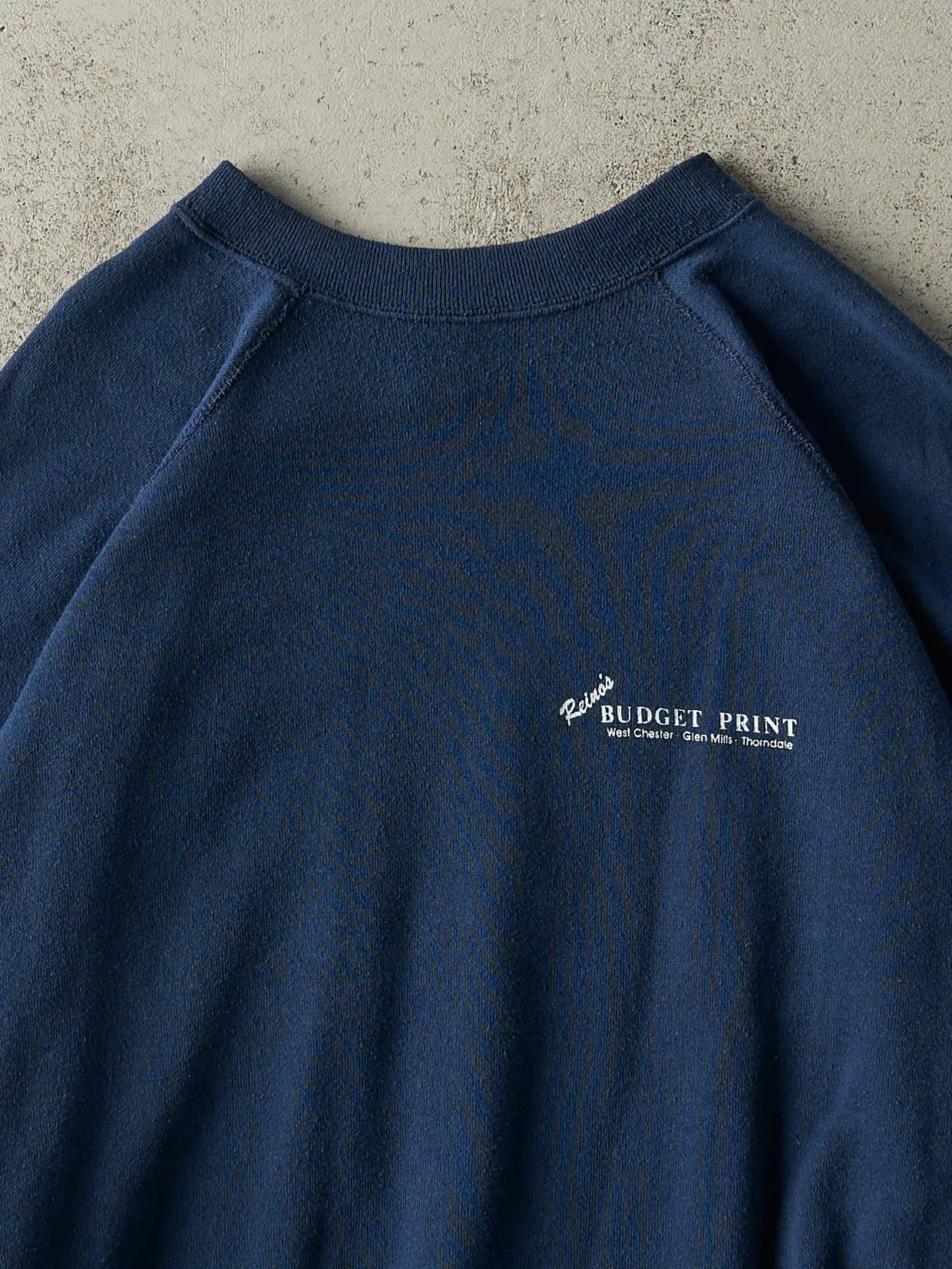 Vintage 80s Navy Blue Reino's Logo Boxy Crewneck (XL) sold by Rebalance Vintage product image thumbnail 3