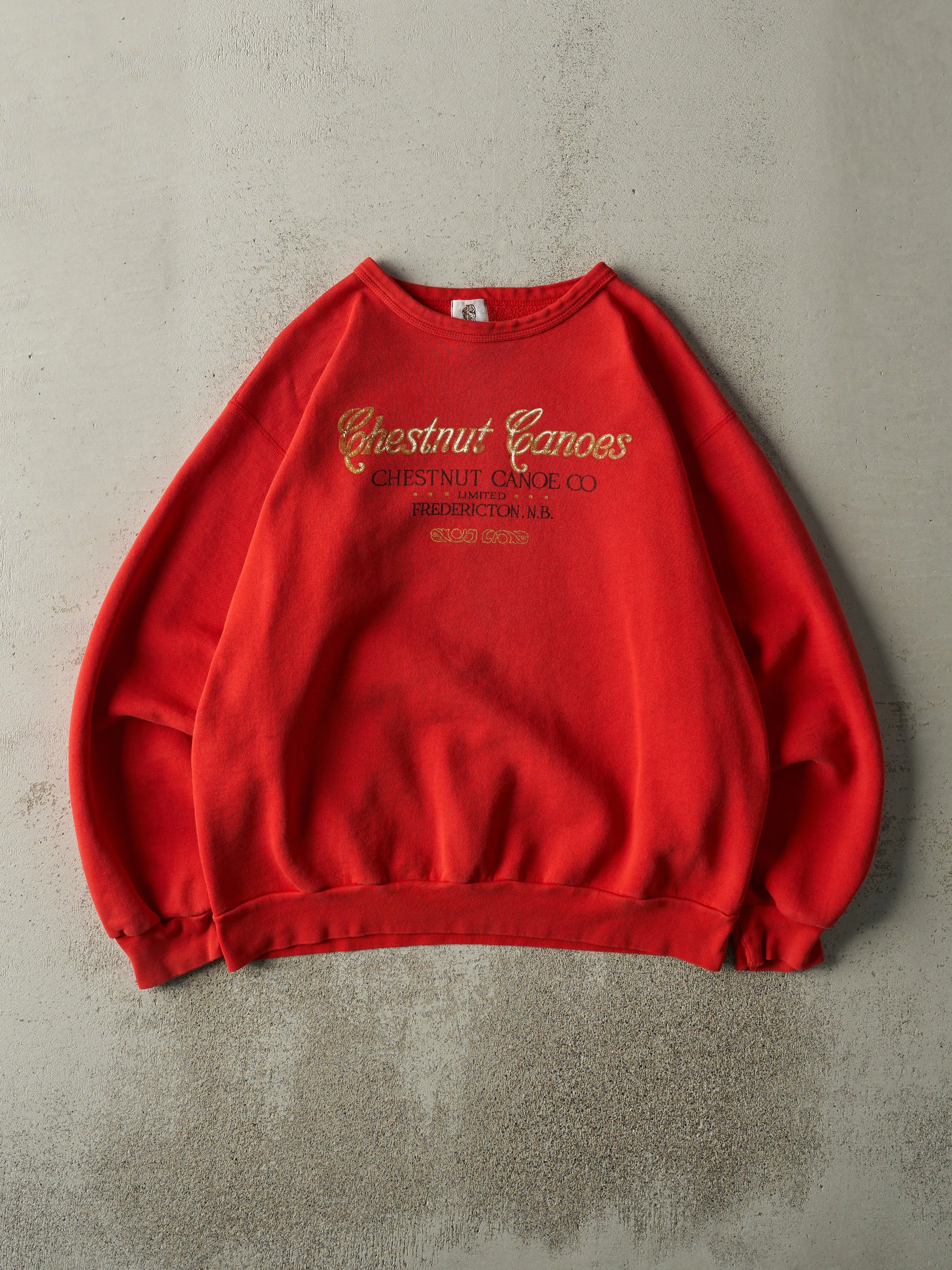 Vintage 90s Red Chestnut Canoes Crewneck (L) sold by Rebalance Vintage