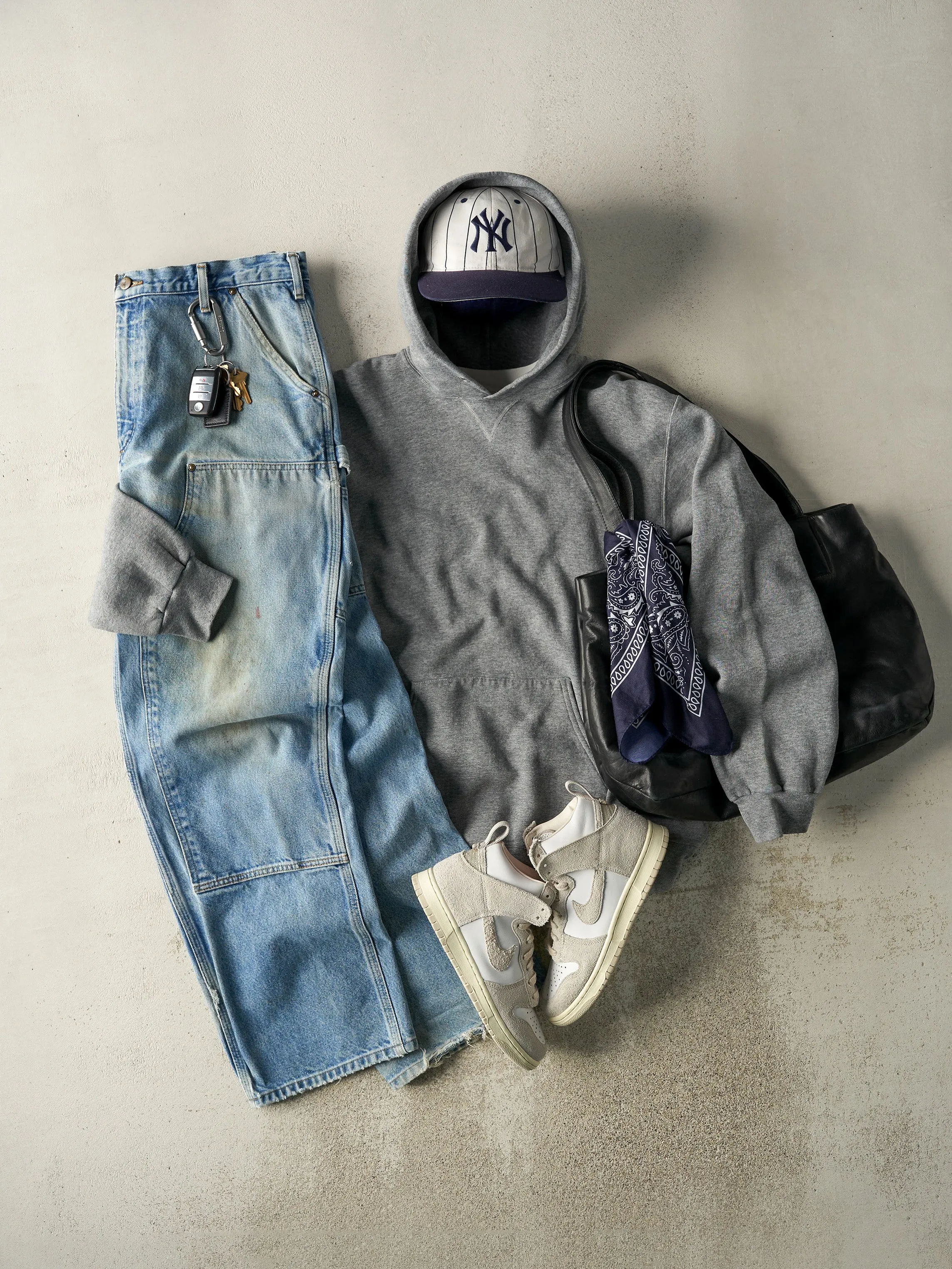 Vintage Y2K Grey Blank Russell Athletic Hoodie (L) sold by Rebalance Vintage product image thumbnail 2