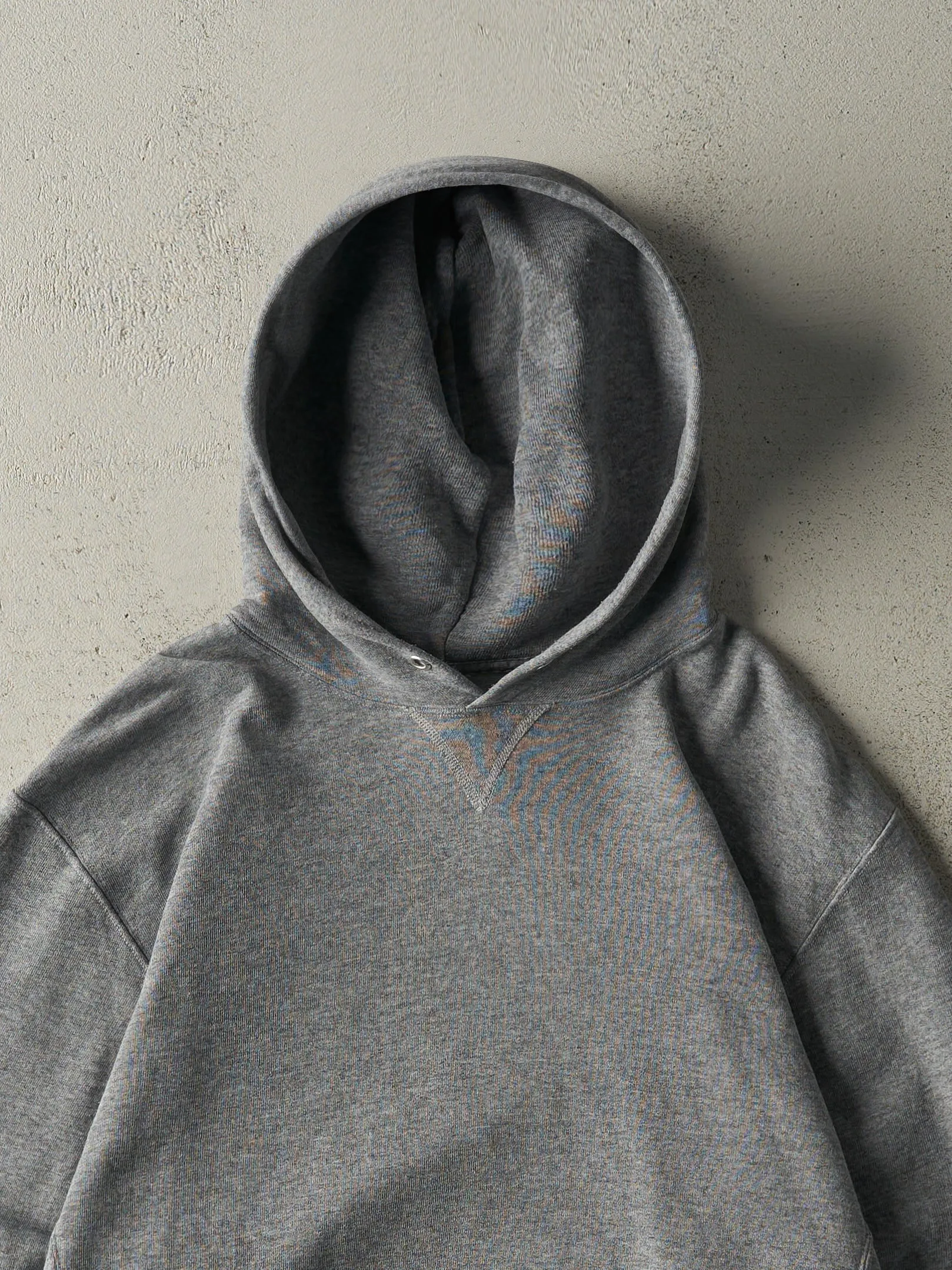 Vintage Y2K Grey Blank Russell Athletic Hoodie (L) sold by Rebalance Vintage product image thumbnail 3