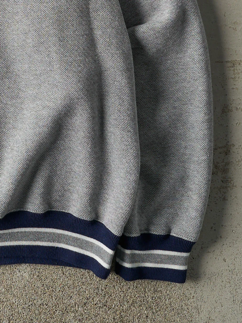 Vintage Y2K Grey & Navy Embroidered Crewneck (L/XL) sold by Rebalance Vintage product image thumbnail 3