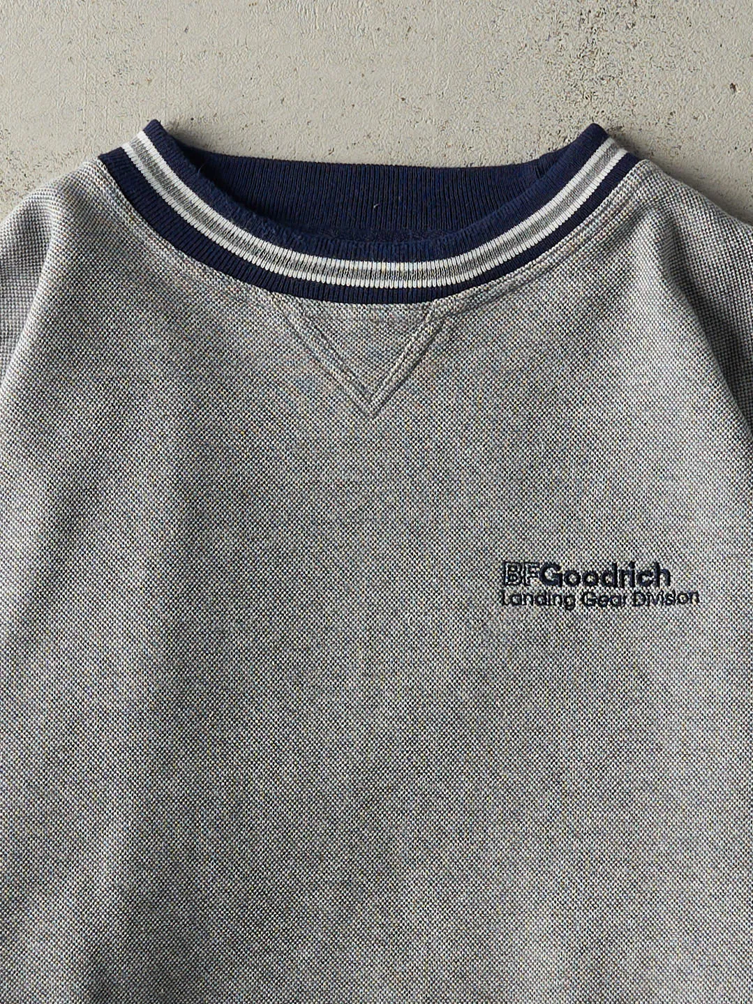 Vintage Y2K Grey & Navy Embroidered Crewneck (L/XL) sold by Rebalance Vintage product image thumbnail 2