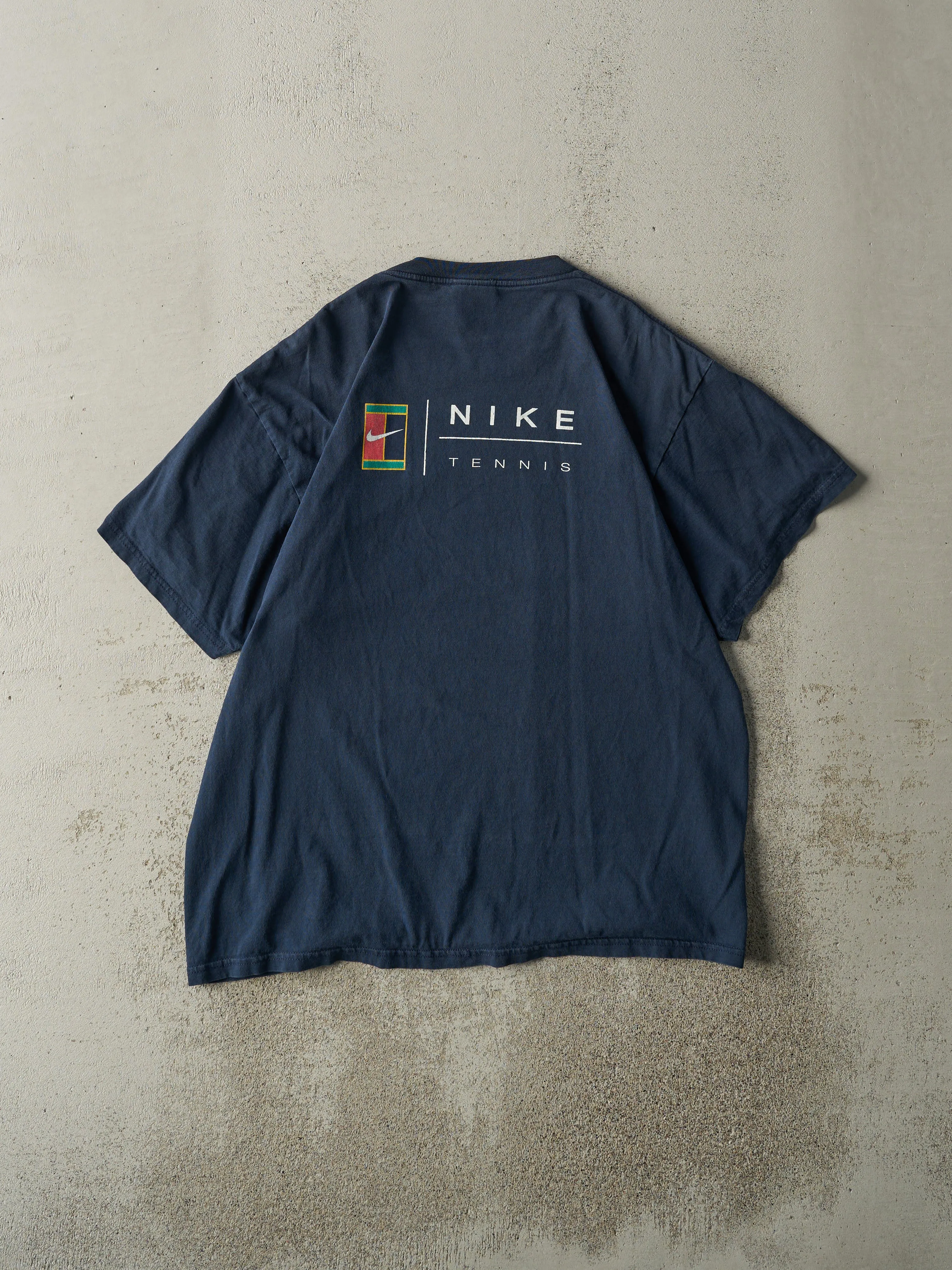 Vintage 90s Navy Blue Nike Tennis Tee (M) sold by Rebalance Vintage product image thumbnail 2
