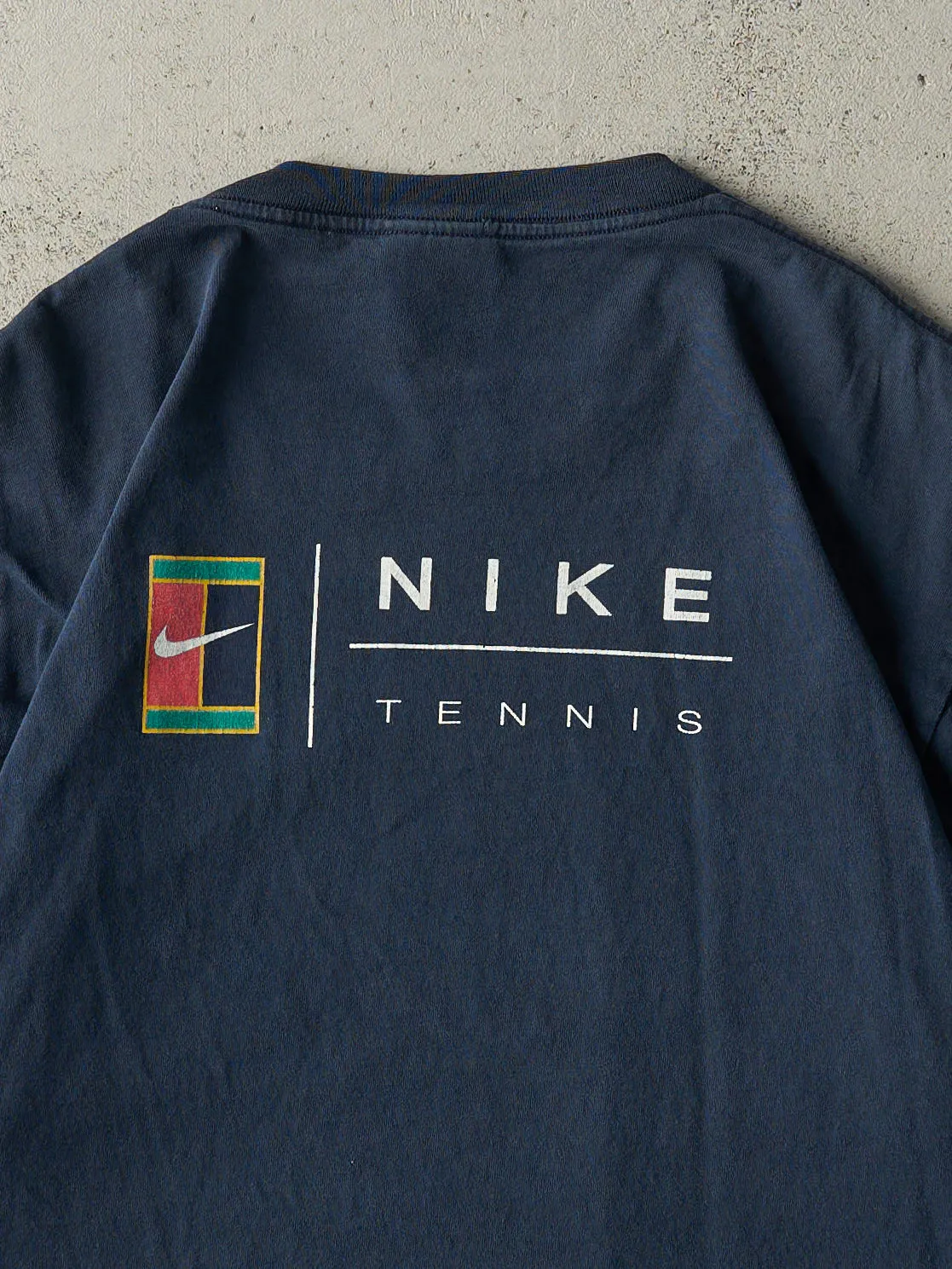 Vintage 90s Navy Blue Nike Tennis Tee (M) sold by Rebalance Vintage product image thumbnail 4