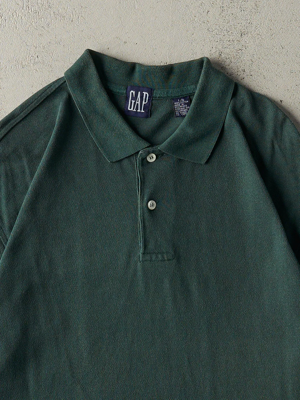 Vintage 90s Green Gap Polo Quarter Button Tee (XL) sold by Rebalance Vintage product image thumbnail 2