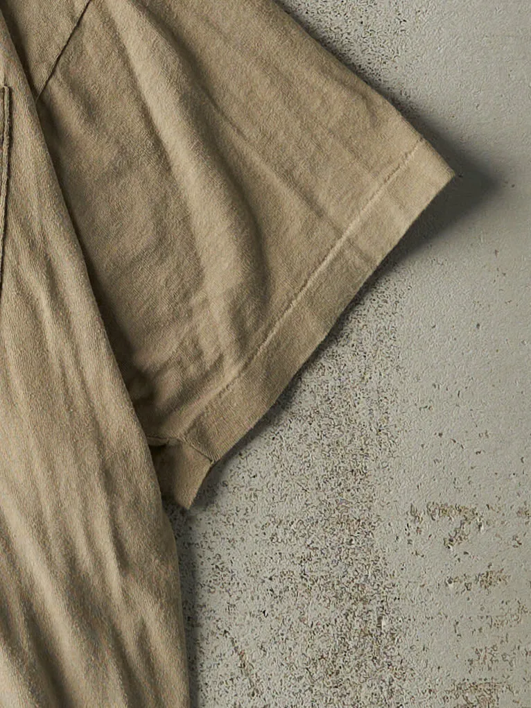 Vintage 80s Beige Blank Single Stitch Pocket Tee (L/XL) sold by Rebalance Vintage product image thumbnail 3