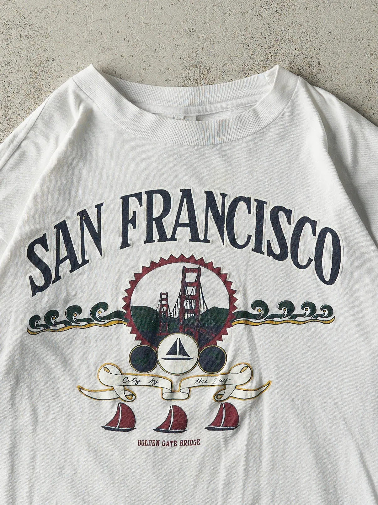 Vintage 90s White San Francisco Single Stitch Tee (M) sold by Rebalance Vintage product image thumbnail 2