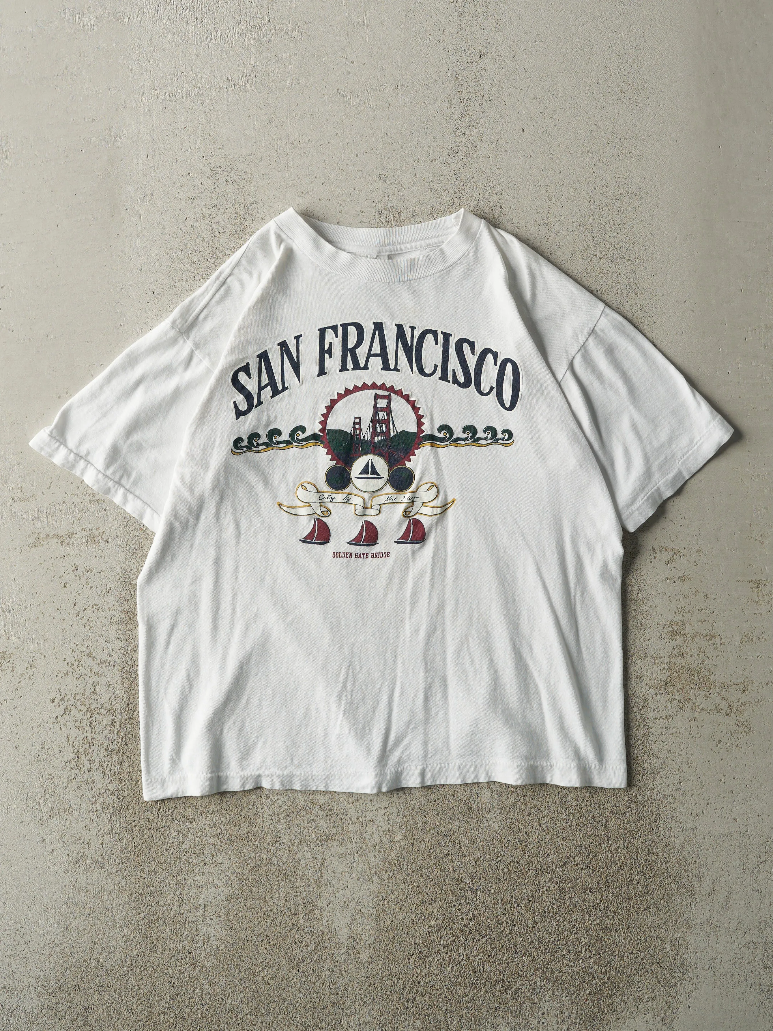 Vintage 90s White San Francisco Single Stitch Tee (M) sold by Rebalance Vintage