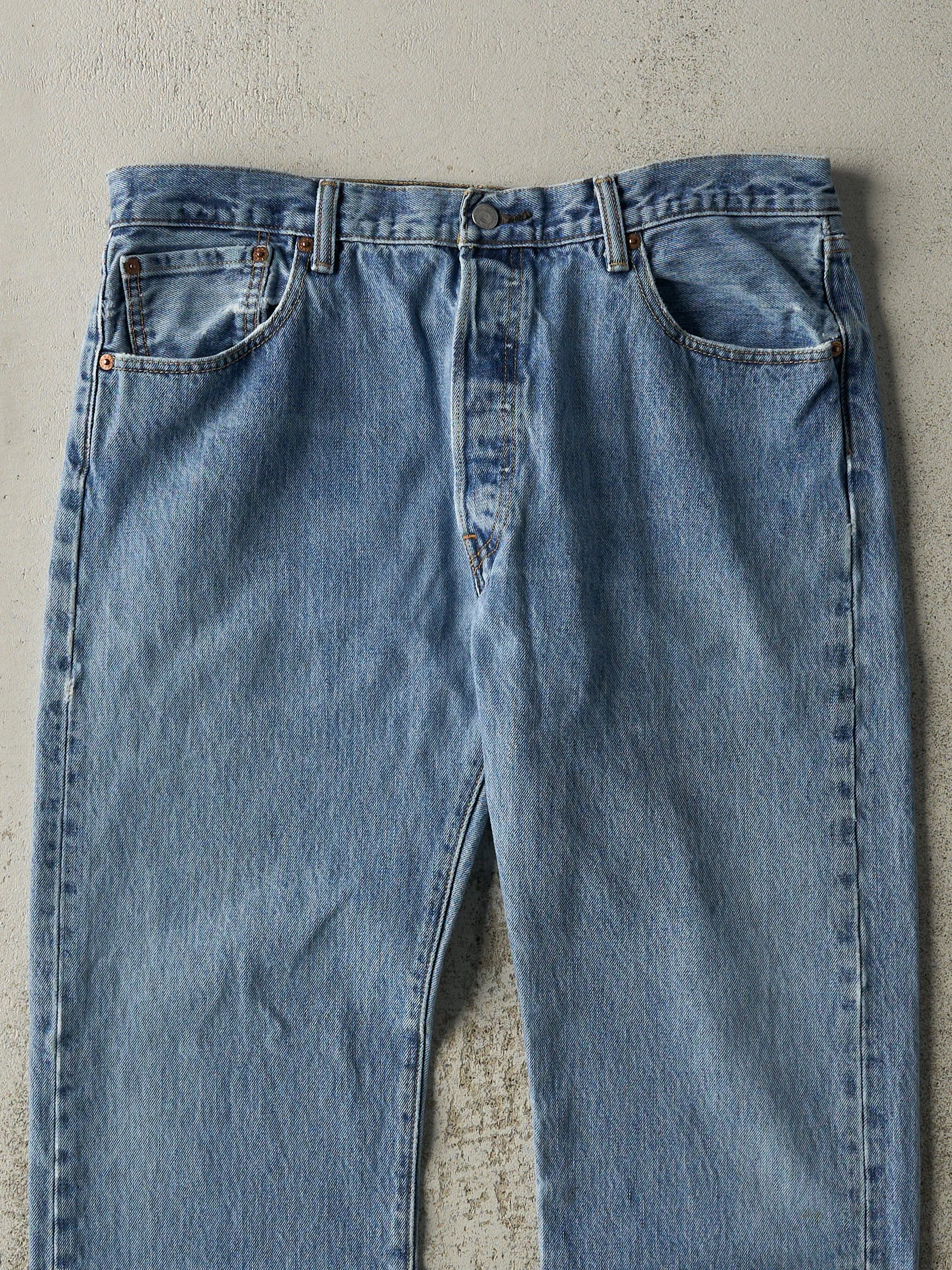Vintage 90s Light Wash Levi's 501 Jeans (36x29) sold by Rebalance Vintage product image thumbnail 4