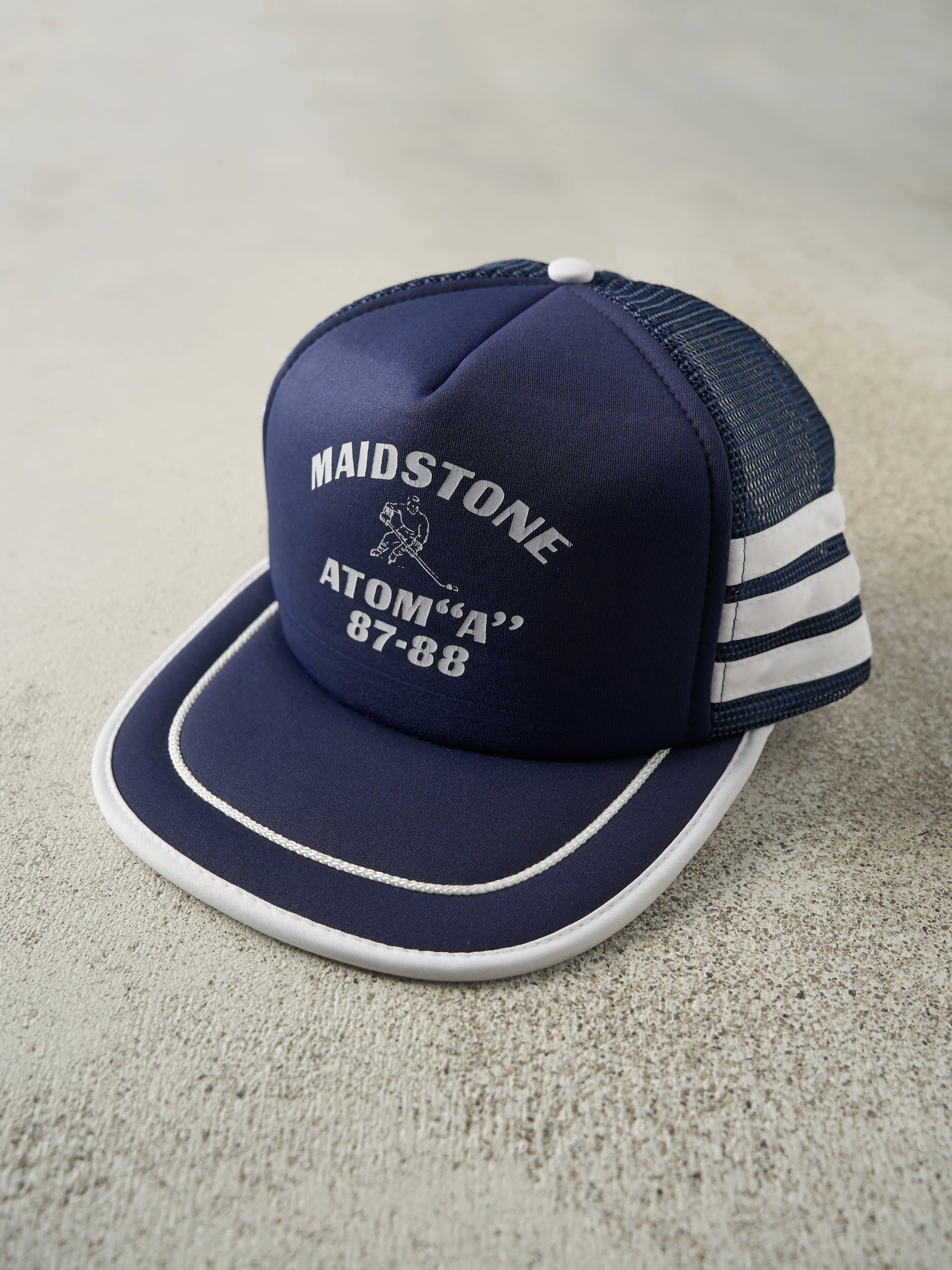 Vintage 88' Navy Blue Maidstone Hockey Foam Trucker Hat sold by Rebalance Vintage product image thumbnail 2