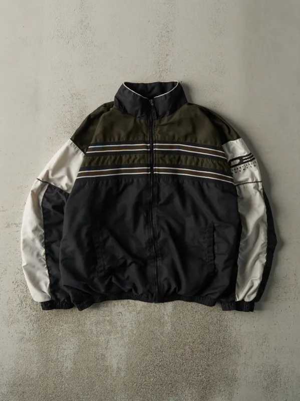 Vintage 90s Black, Green & White Perry Ellis Windbreaker Jacket (L) sold by Rebalance Vintage