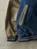 Vintage 90s Mid Wash & Beige Denim Varsity Bomber Jacket (L/XL) sold by Rebalance Vintage