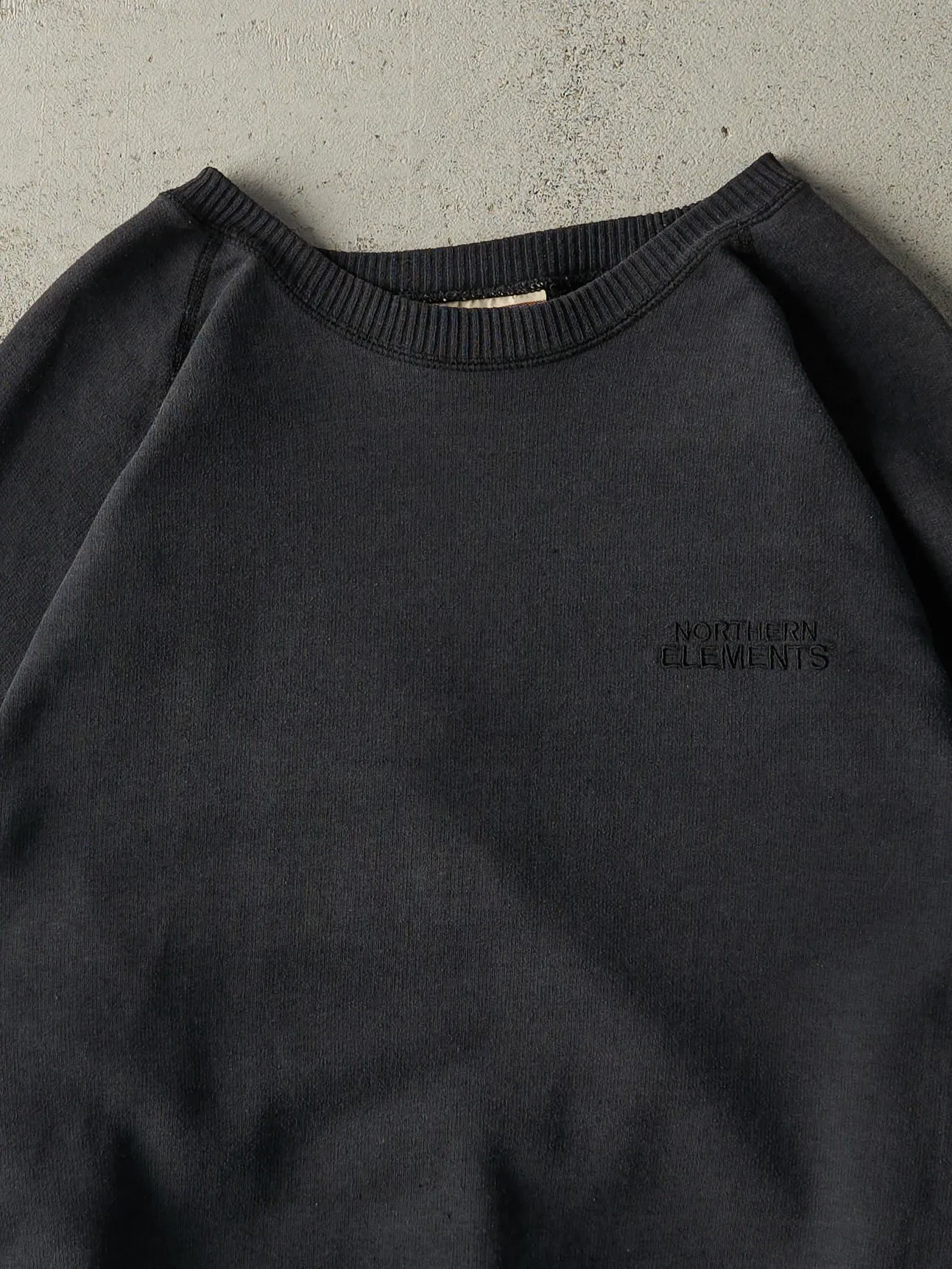 Vintage 90s Faded Black Embroidered Northern Elements Crewneck (XL) sold by Rebalance Vintage product image thumbnail 2