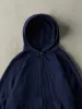 Vintage 90s Navy Blue Thermal Lined Zip Up Hoodie (M) sold by Rebalance Vintage