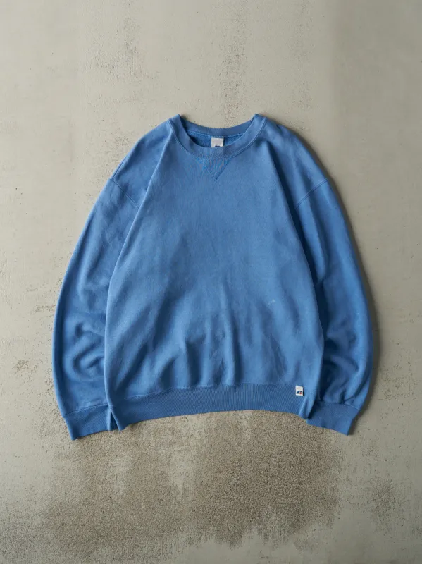 Vintage Y2K Blue Blank Russell Athletic Crewneck (L) sold by Rebalance Vintage