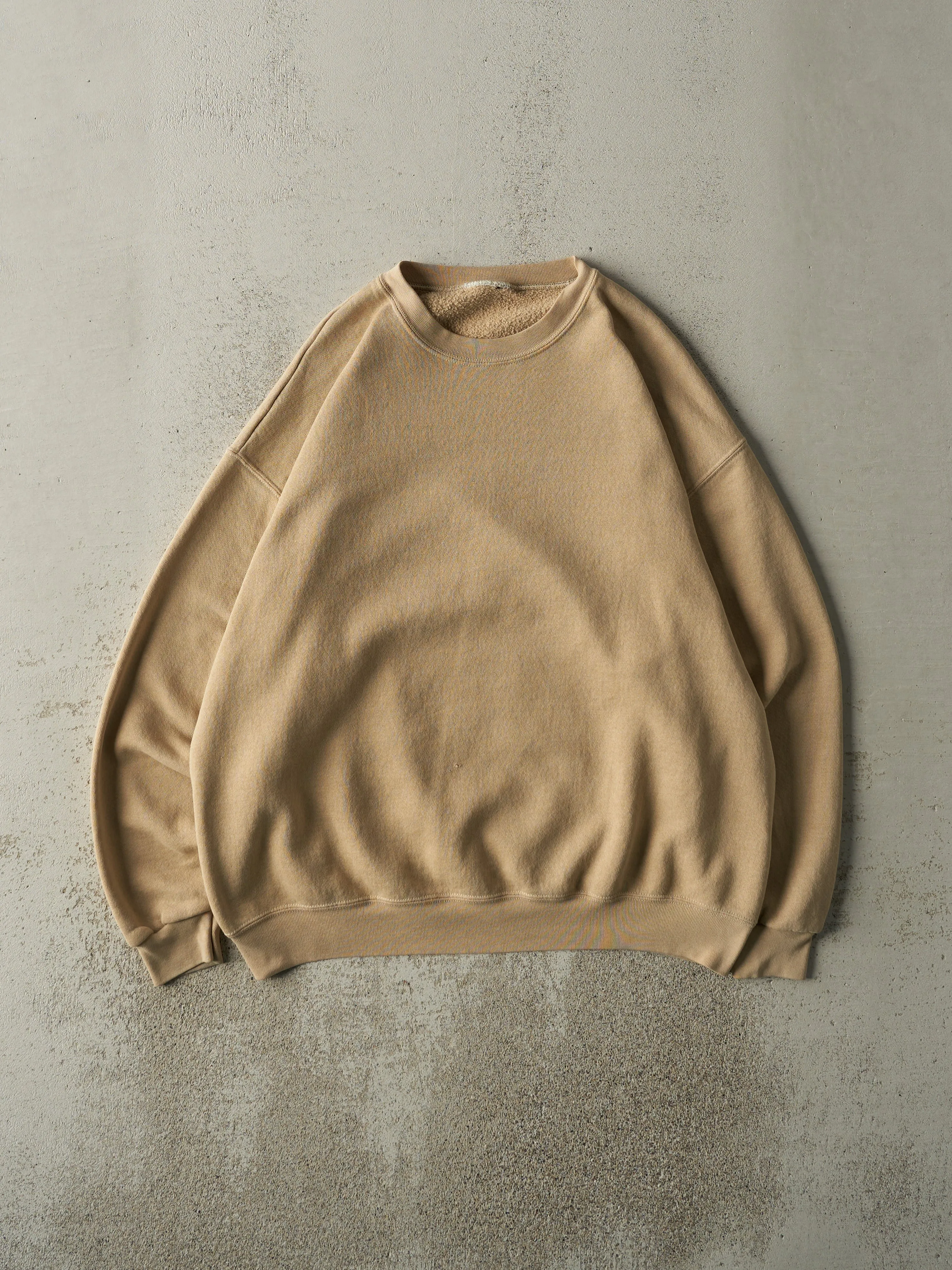 Vintage 90s Beige Blank Crewneck (XL) sold by Rebalance Vintage