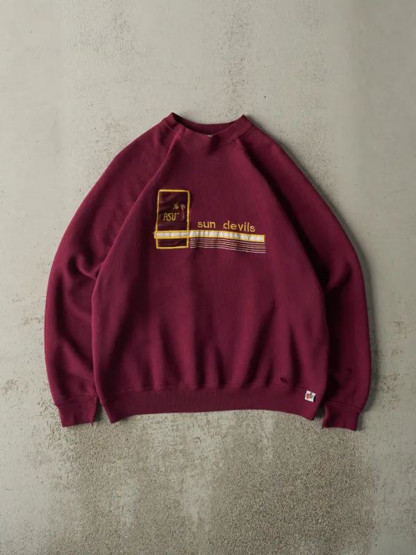 Vintage 90s Red Arizona State University Sun Devils Crewneck (L) sold by Rebalance Vintage