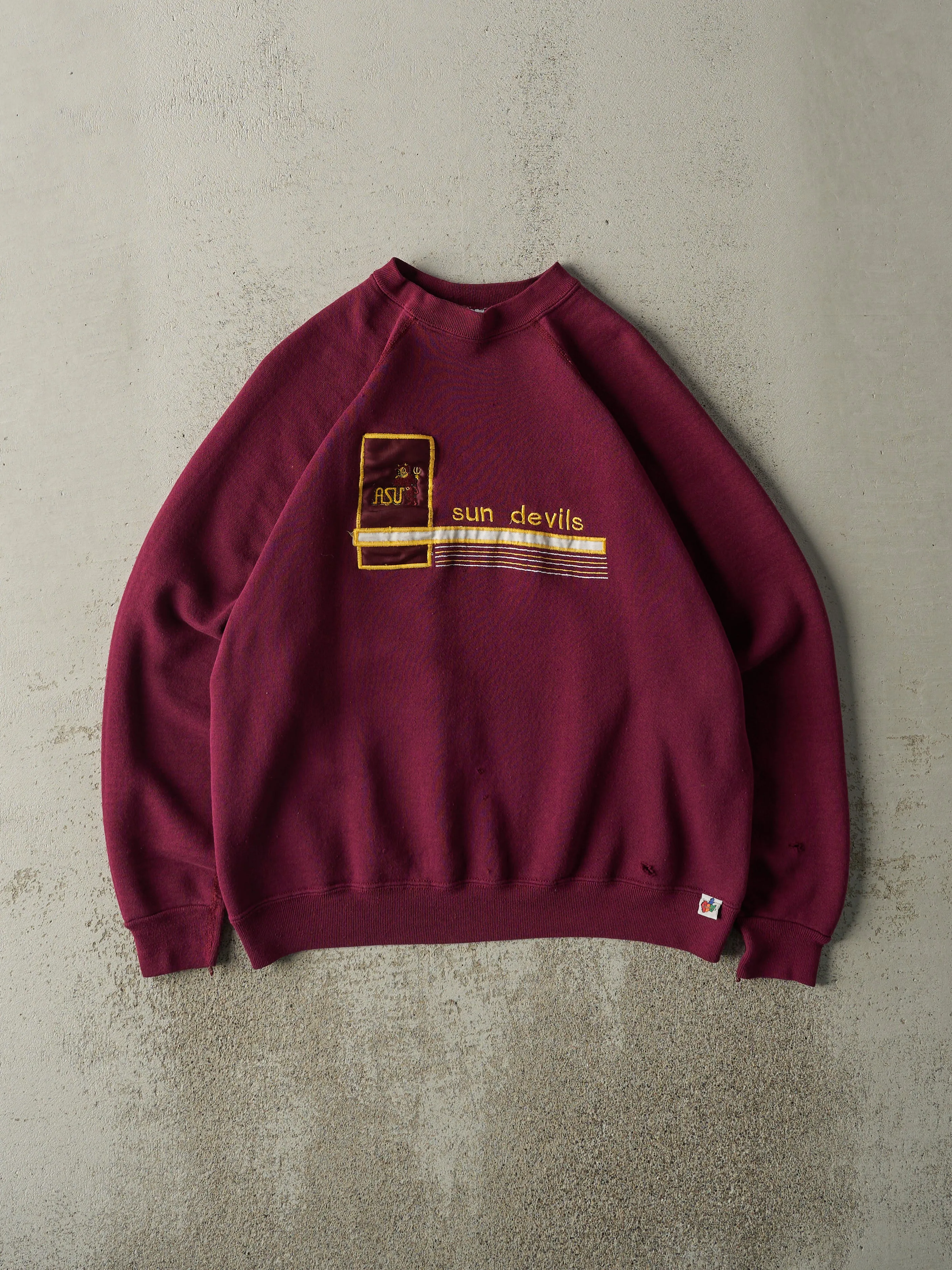 Vintage 90s Red Arizona State University Sun Devils Crewneck (L) sold by Rebalance Vintage
