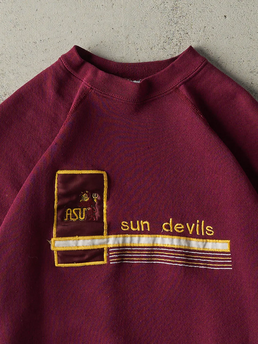 Vintage 90s Red Arizona State University Sun Devils Crewneck (L) sold by Rebalance Vintage product image thumbnail 2