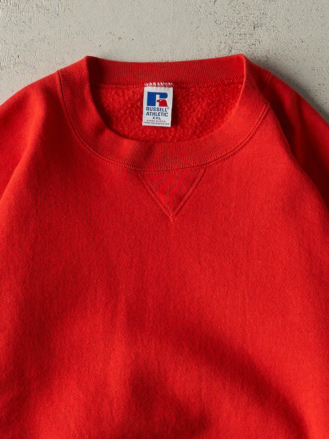 Vintage 90s Red Russell Athletic Blank Crewneck (XL) sold by Rebalance Vintage product image thumbnail 2