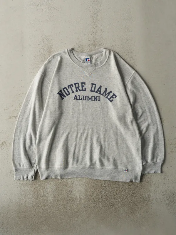 Vintage 90s Heather Grey Notre Dame Alumni Lightweight Crewneck (L) sold by Rebalance Vintage