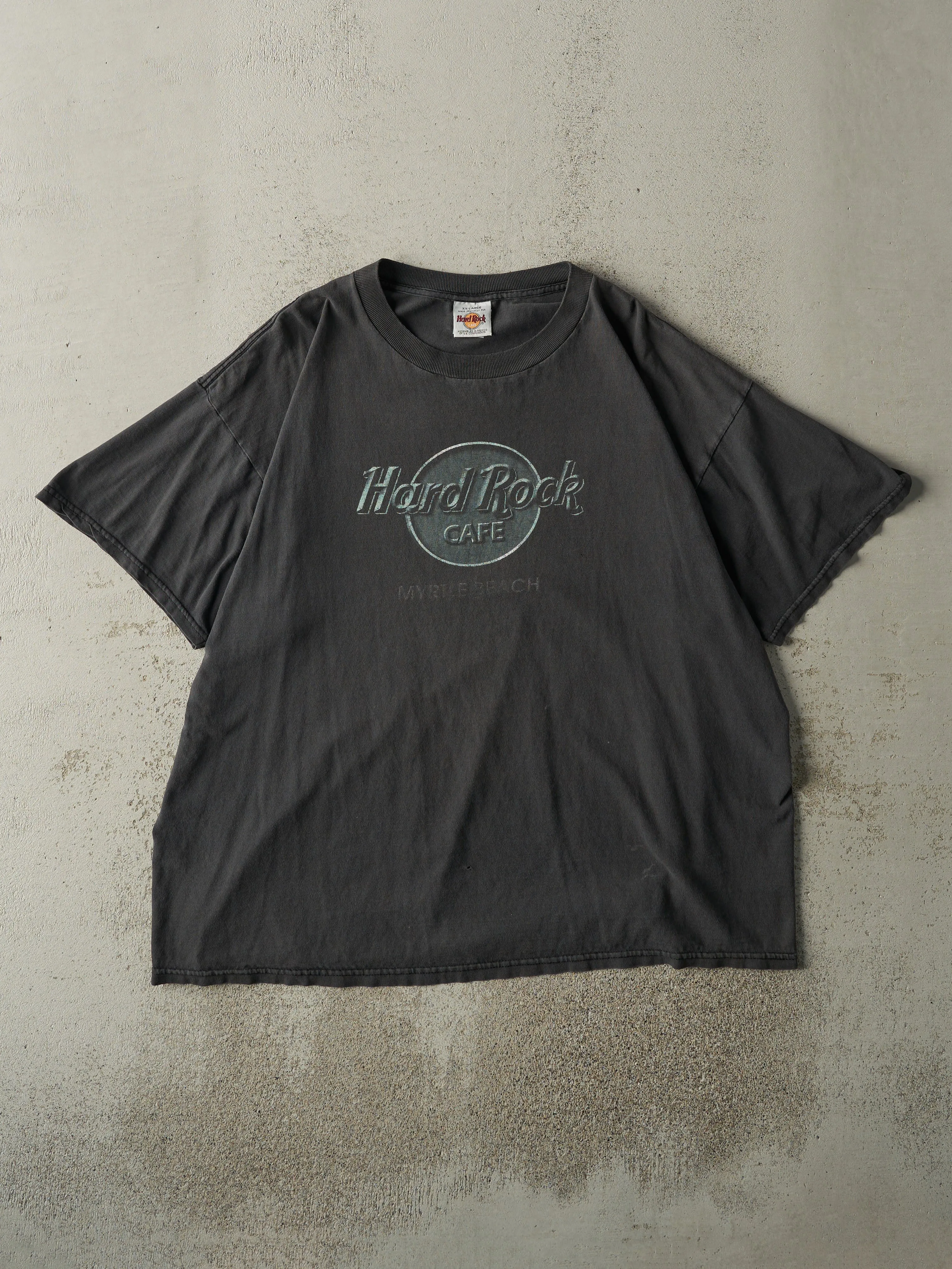 Vintage 90s Faded Black Myrtle Beach Hard Rock Cafe Tee (XL) sold by Rebalance Vintage
