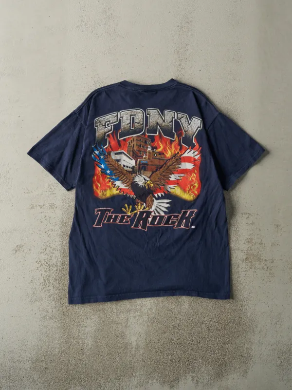 Vintage Y2K Navy Blue FDNY Fire Academy Tee (M) sold by Rebalance Vintage