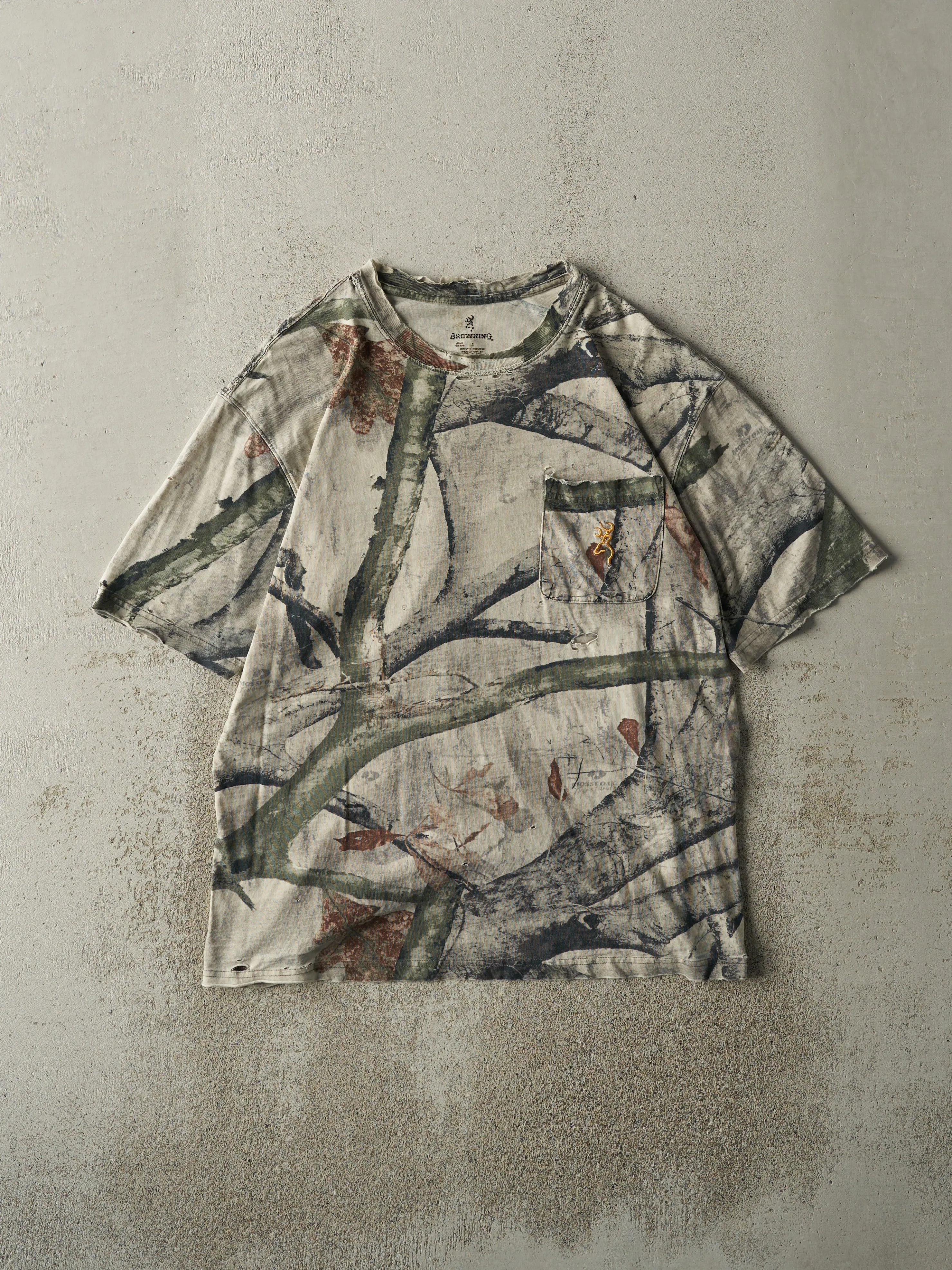 Vintage Y2K Camo Browning x Mossy Oak Embroidered Pocket Tee (L) sold by Rebalance Vintage