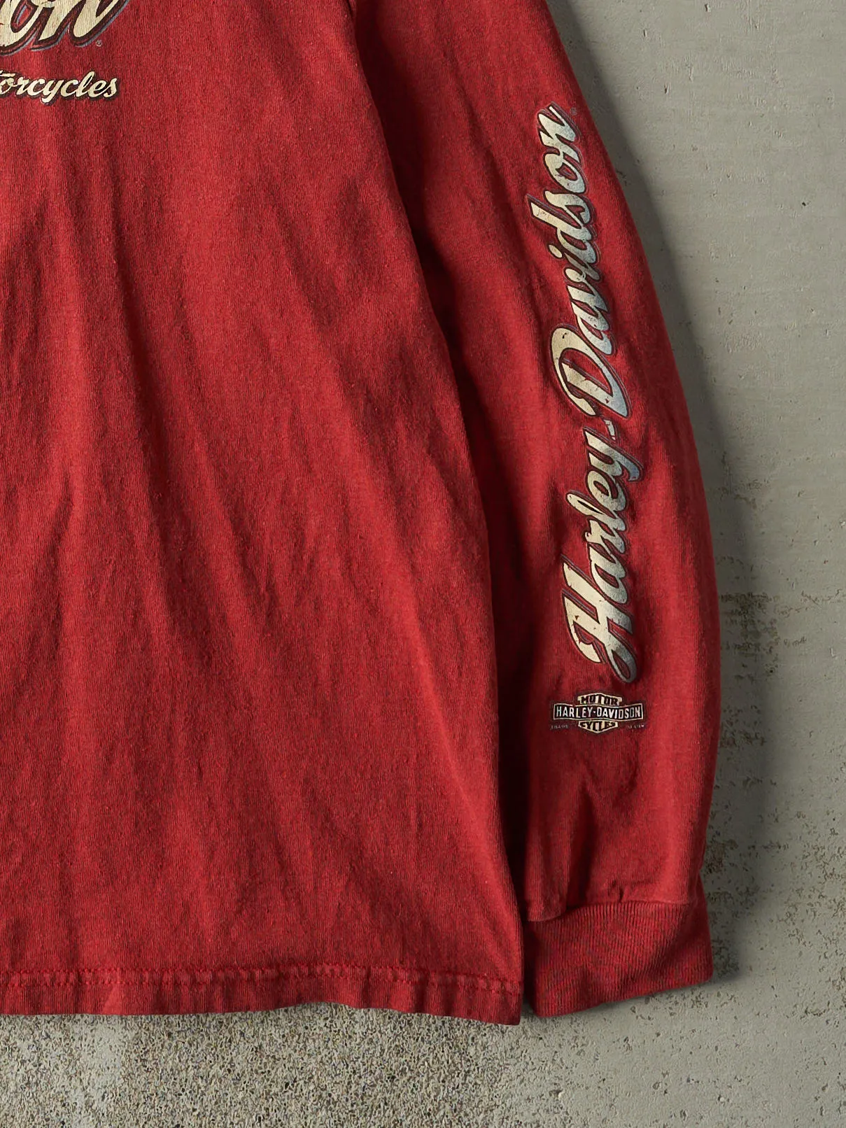 Vintage 05' Red Wisconsin Dells, Wisconsin Harley Davidson Long Sleeve (L) sold by Rebalance Vintage product image thumbnail 4