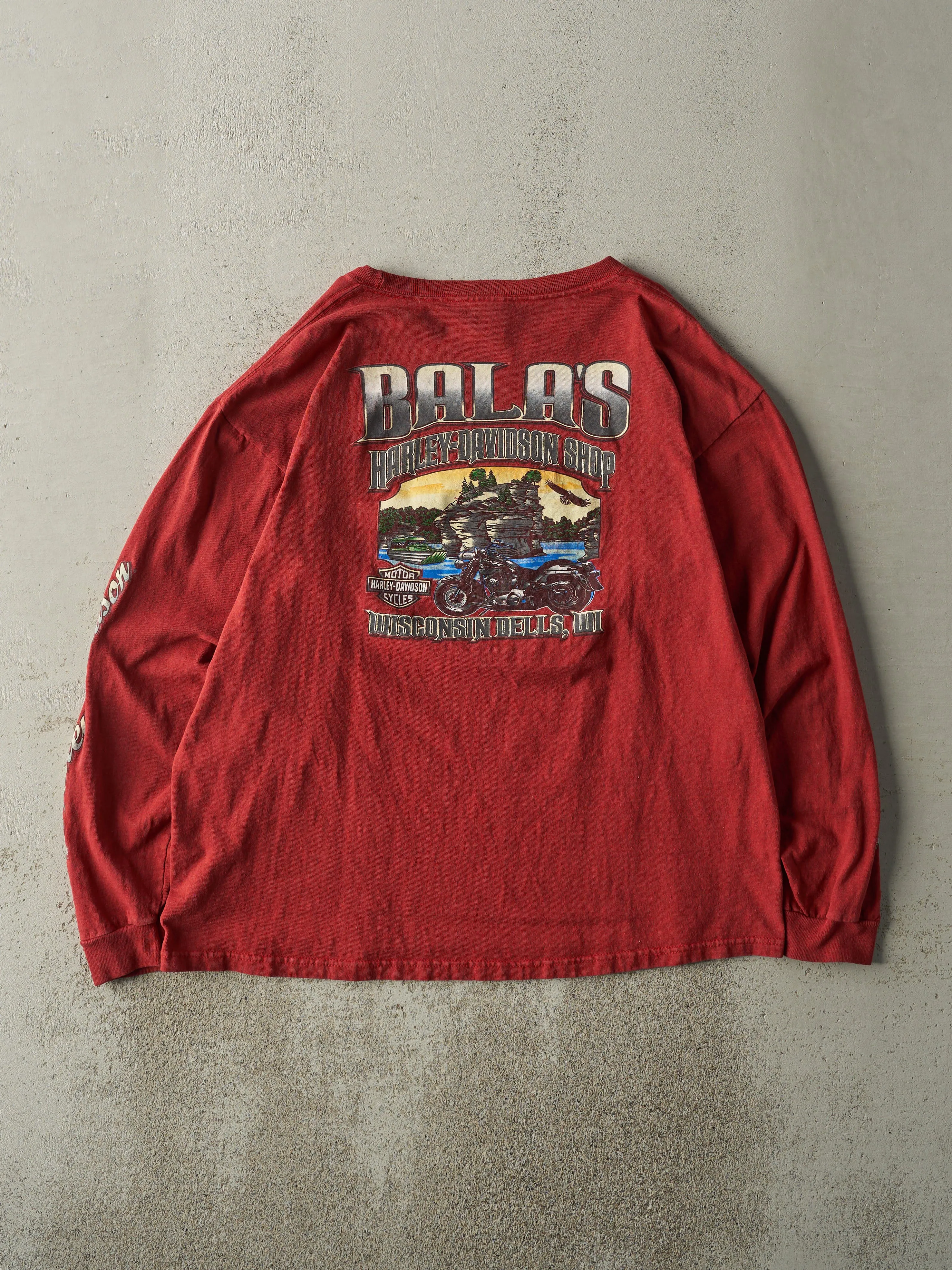 Vintage 05' Red Wisconsin Dells, Wisconsin Harley Davidson Long Sleeve (L) sold by Rebalance Vintage product image thumbnail 2