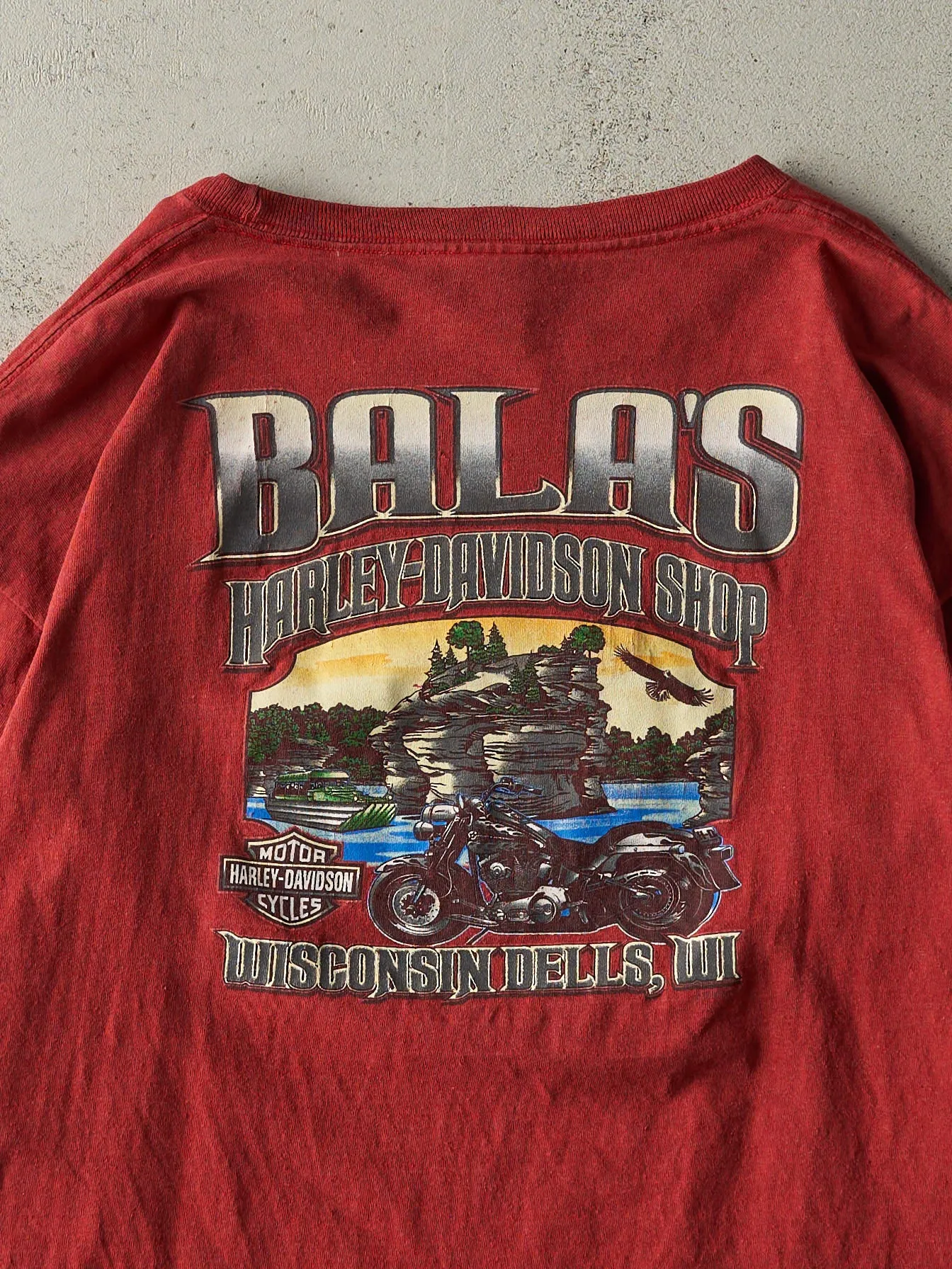 Vintage 05' Red Wisconsin Dells, Wisconsin Harley Davidson Long Sleeve (L) sold by Rebalance Vintage product image thumbnail 5