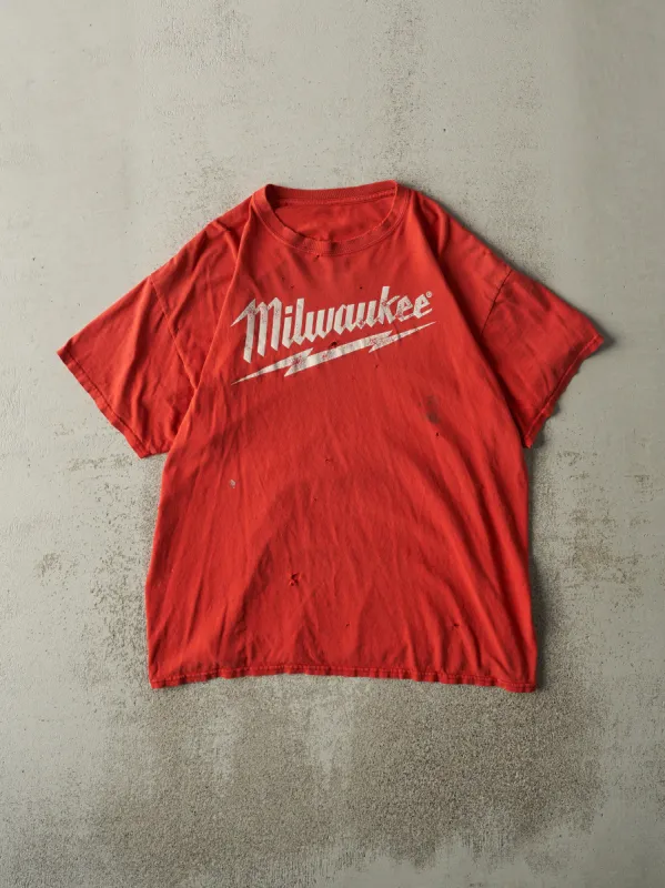 Vintage Y2K Red Milwaukee Tools Tee (L) sold by Rebalance Vintage