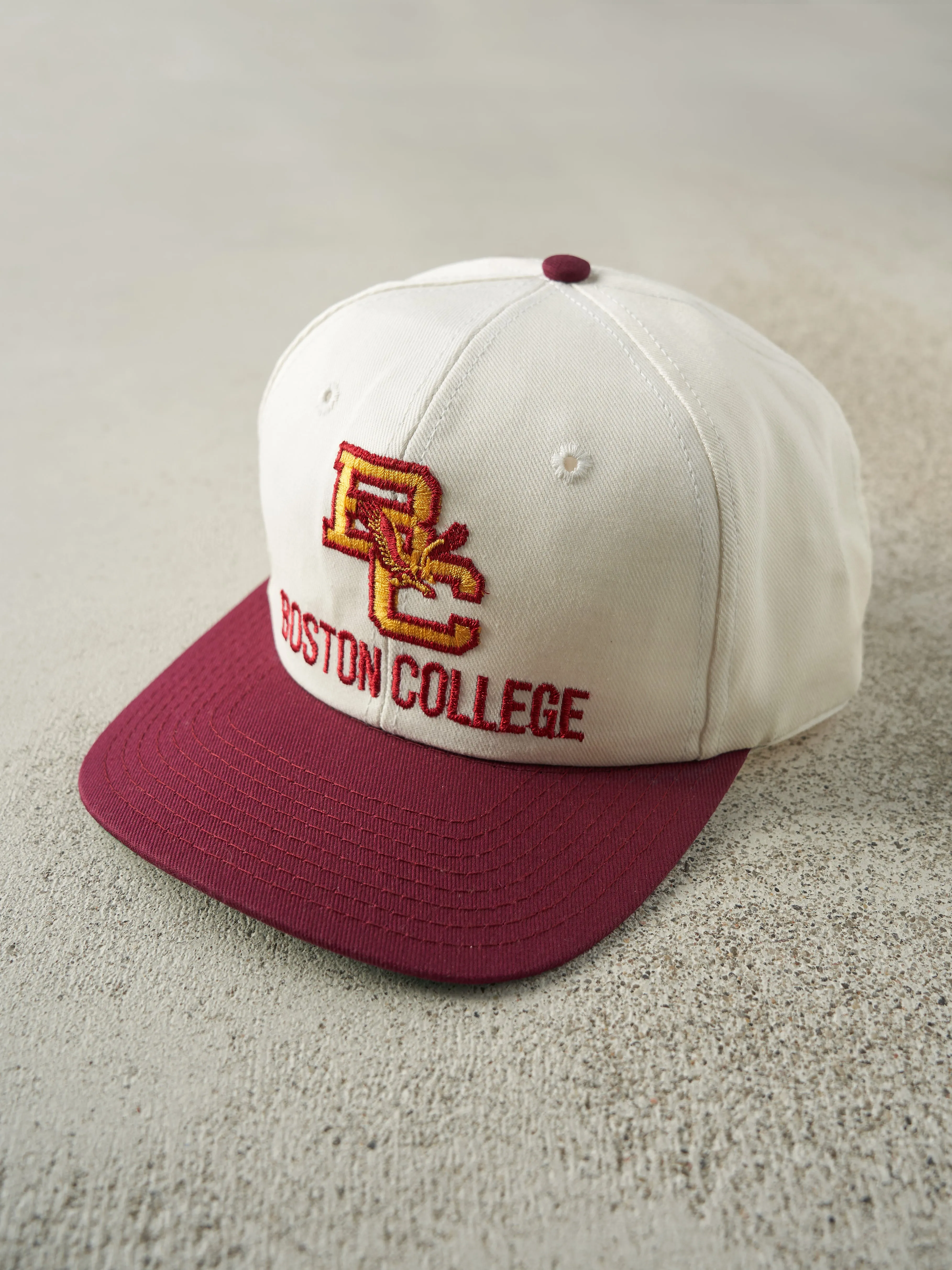 Vintage 90s Red & White Boston College Embroidered Snapback sold by Rebalance Vintage product image thumbnail 2