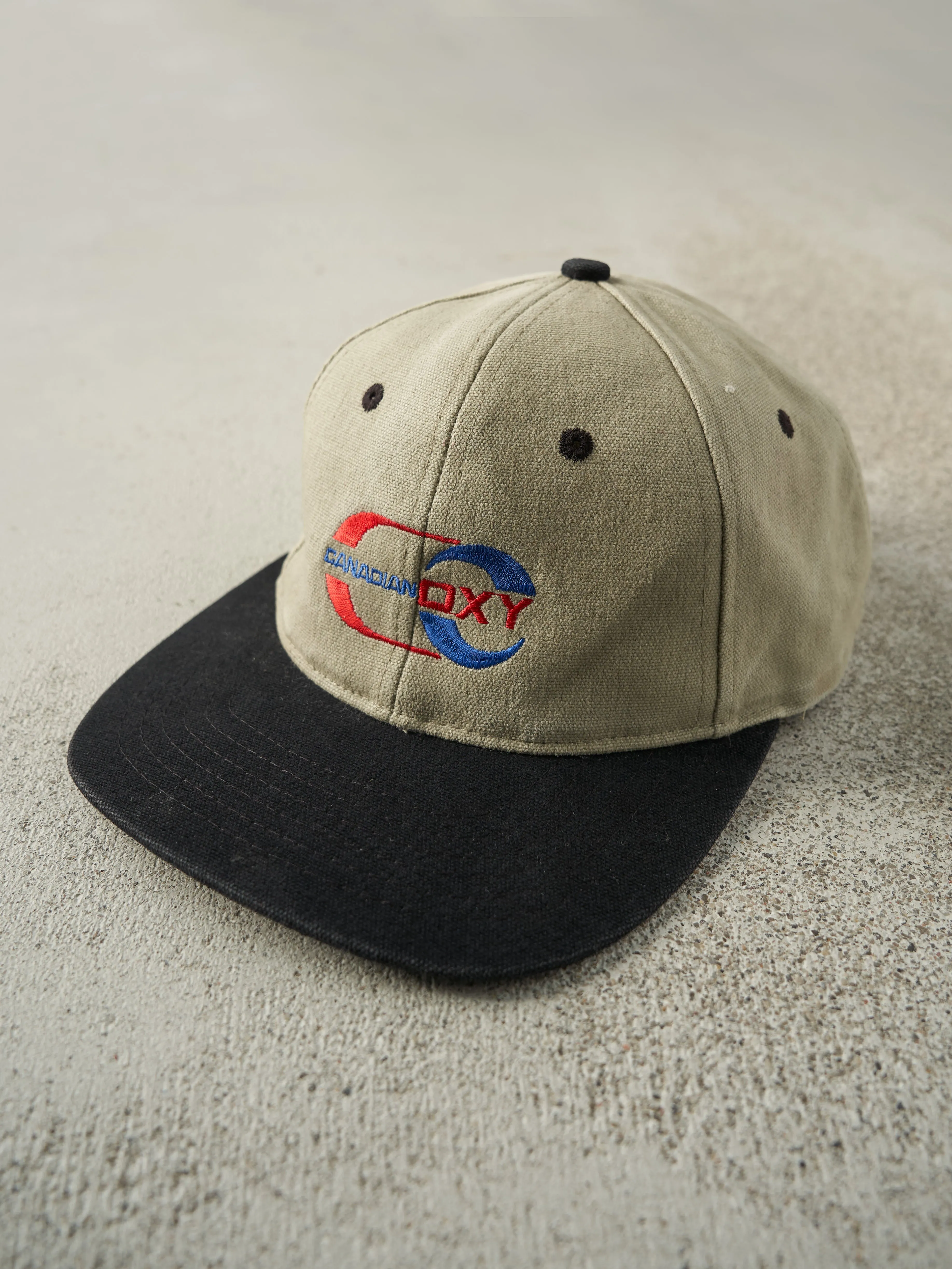 Vintage 90s Beige & Black Embroidered Canadian OXY Strapback Hat sold by Rebalance Vintage product image thumbnail 2