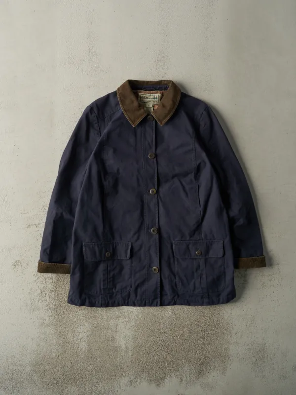 Vintage 90s Navy Blue LL Bean Flannel Lined Barn Jacket (M) sold by Rebalance Vintage