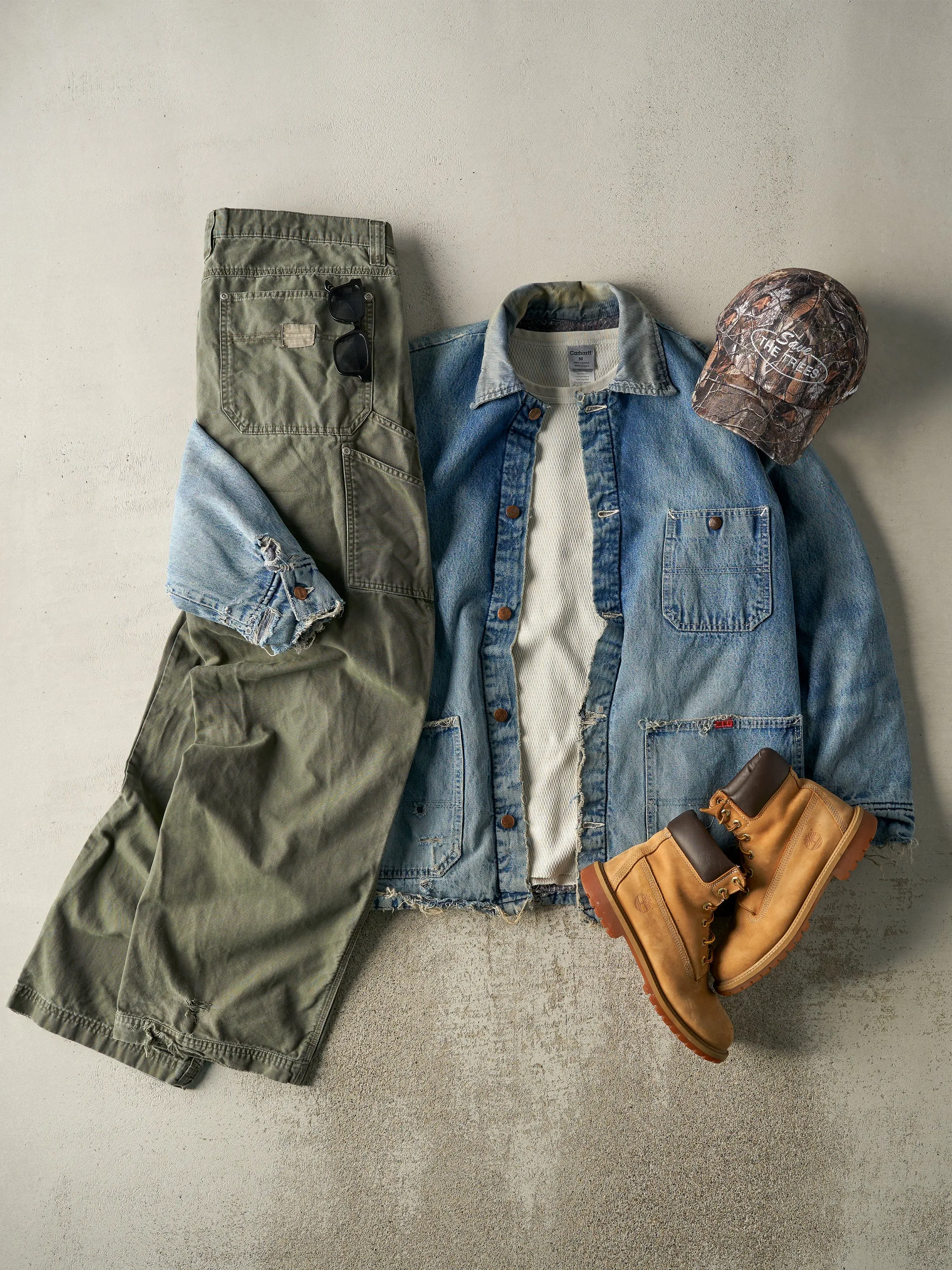 Vintage 80s Light Wash Blanket Lined Denim Chore Jacket (XL) sold by Rebalance Vintage product image thumbnail 2