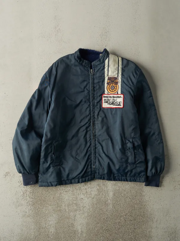 Vintage 70s Blue Fleece Lined Work Jacket (L) sold by Rebalance Vintage