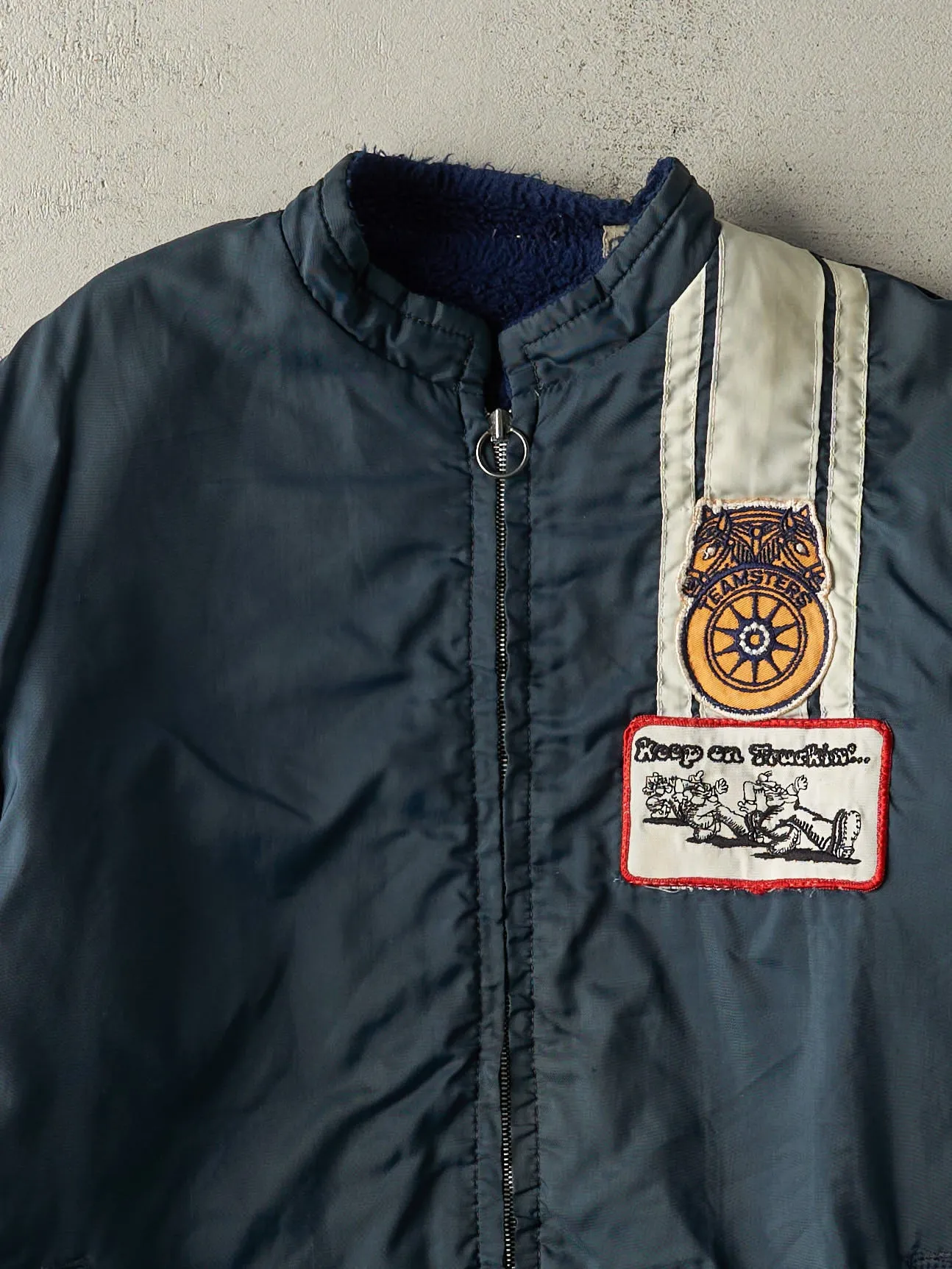 Vintage 70s Blue Fleece Lined Work Jacket (L) sold by Rebalance Vintage product image thumbnail 2