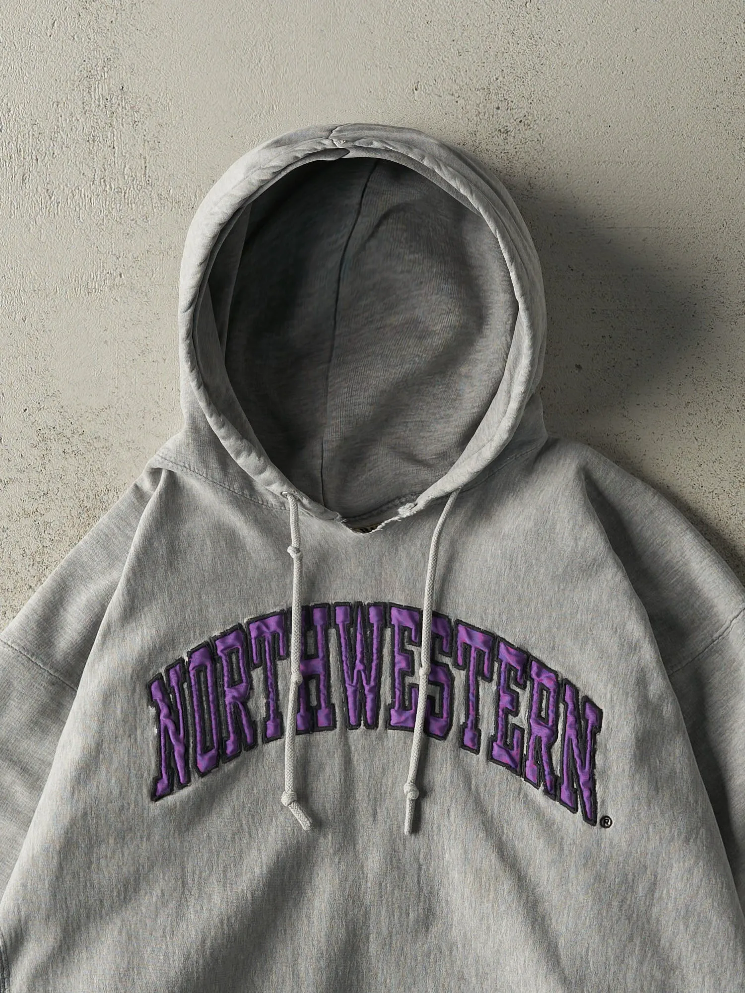 Vintage Y2K Grey North Western University Hoodie (L/XL) sold by Rebalance Vintage product image thumbnail 2