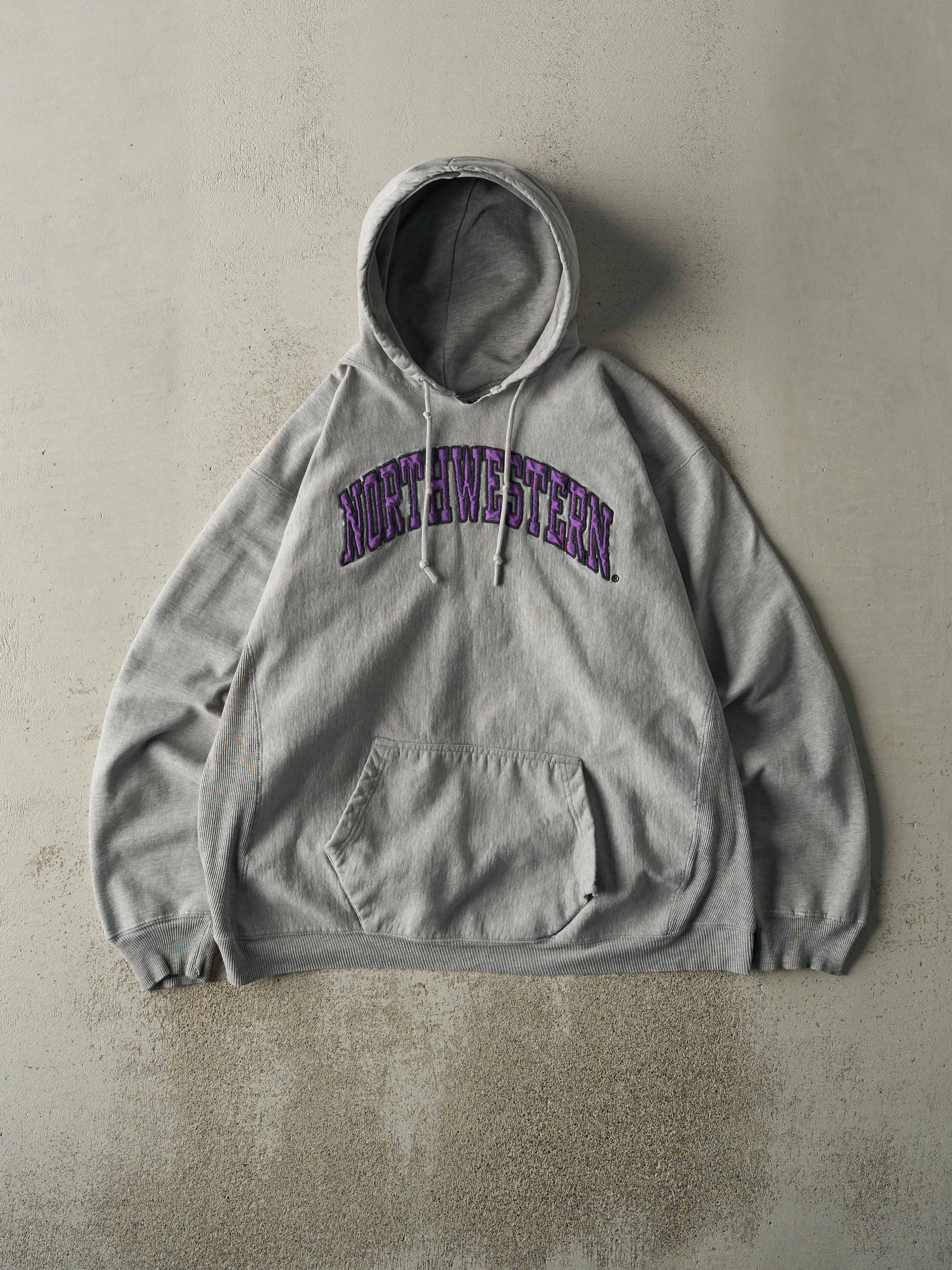 Vintage Y2K Grey North Western University Hoodie (L/XL) sold by Rebalance Vintage