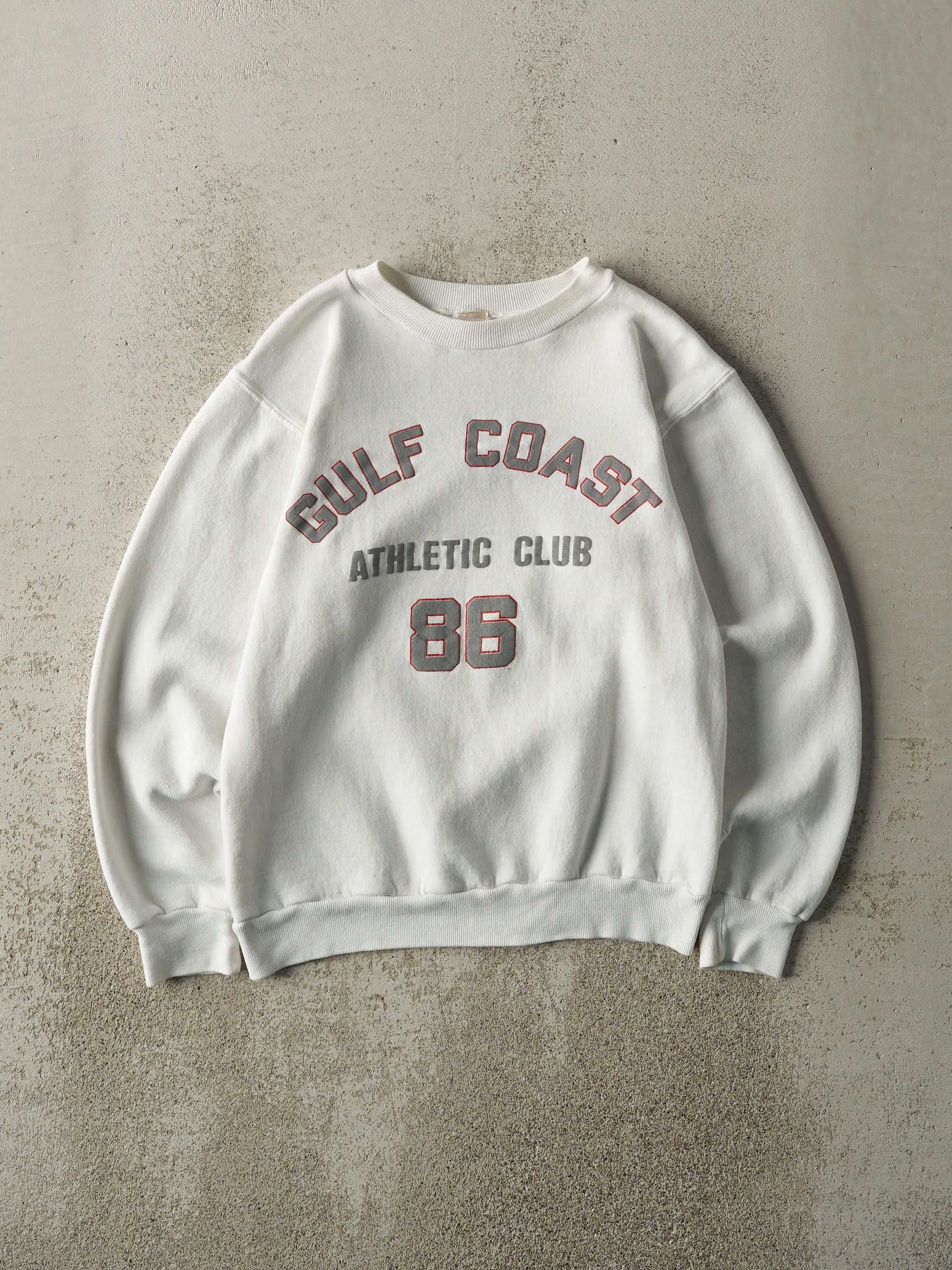 Vintage 90s White Gulf Coast Athletic Club Crewneck (XS/S) sold by Rebalance Vintage
