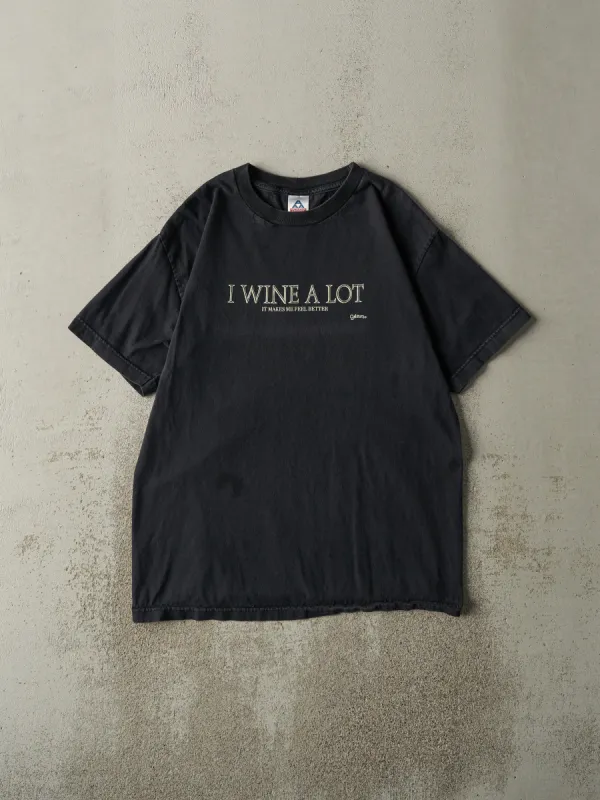 Vintage Y2K Black "I Wine A Lot" Tee (M) sold by Rebalance Vintage