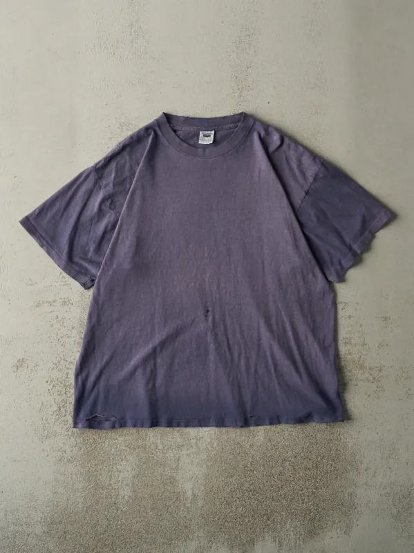 Vintage 90s Sun Faded Navy Blank Single Stitch Tee (L) sold by Rebalance Vintage