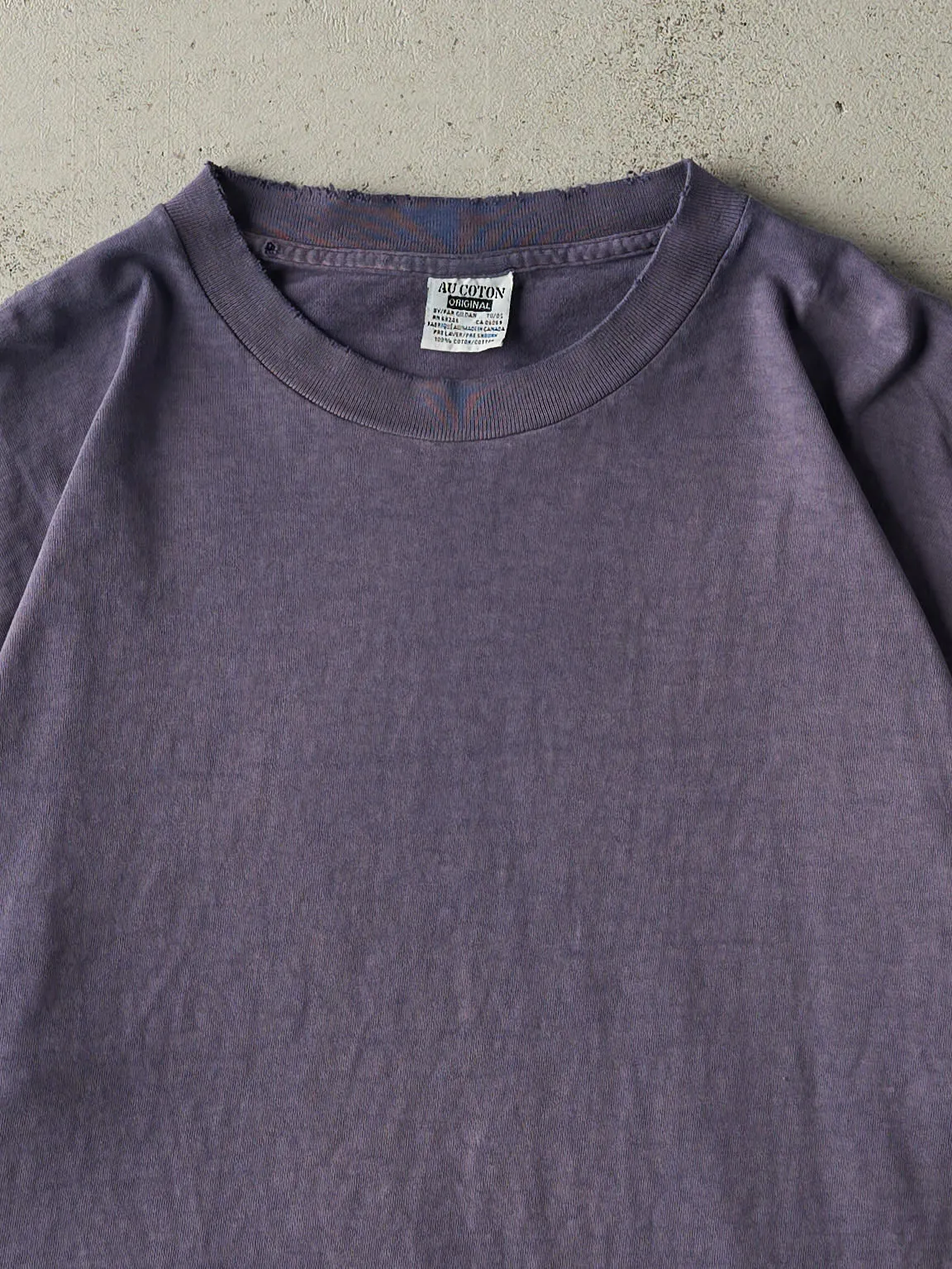 Vintage 90s Sun Faded Navy Blank Single Stitch Tee (L) sold by Rebalance Vintage product image thumbnail 2