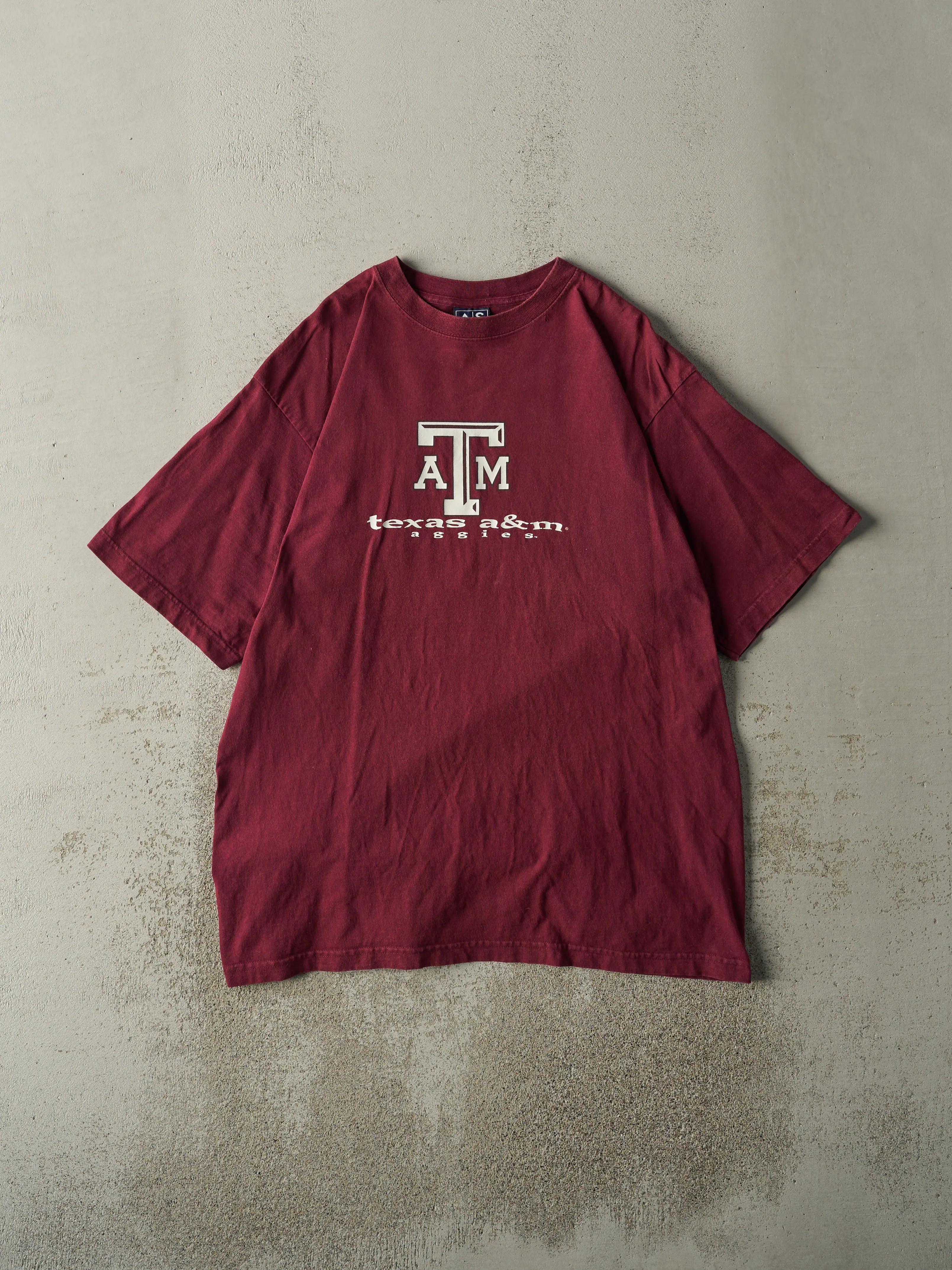Vintage 90s Burgundy Texas A&M Aggies Tee (M/L) sold by Rebalance Vintage